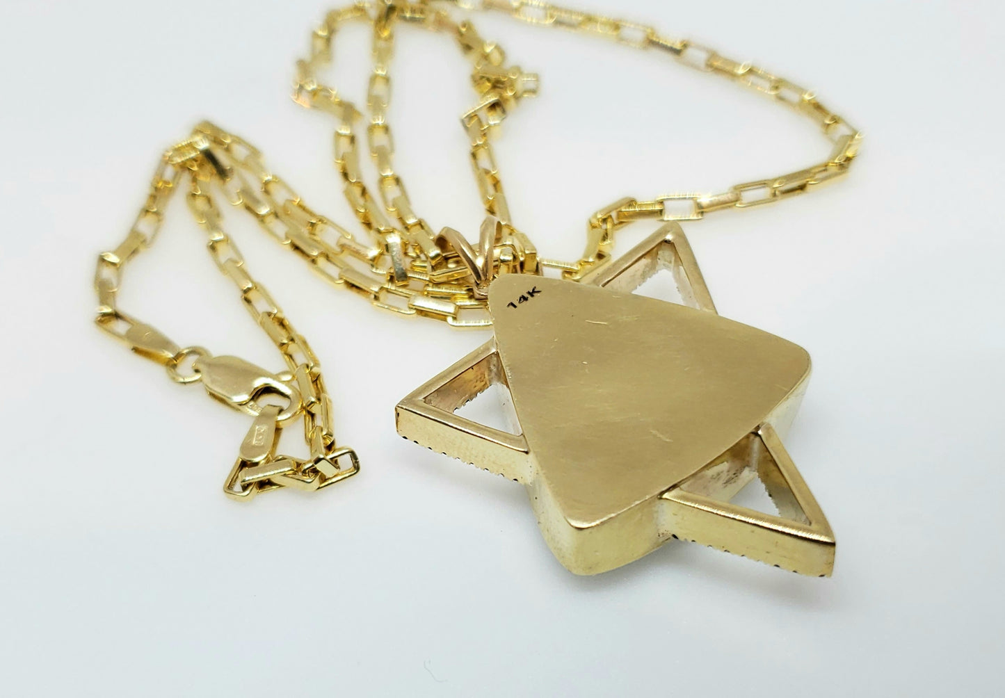 Opal & Sapphire Star of David Pendant