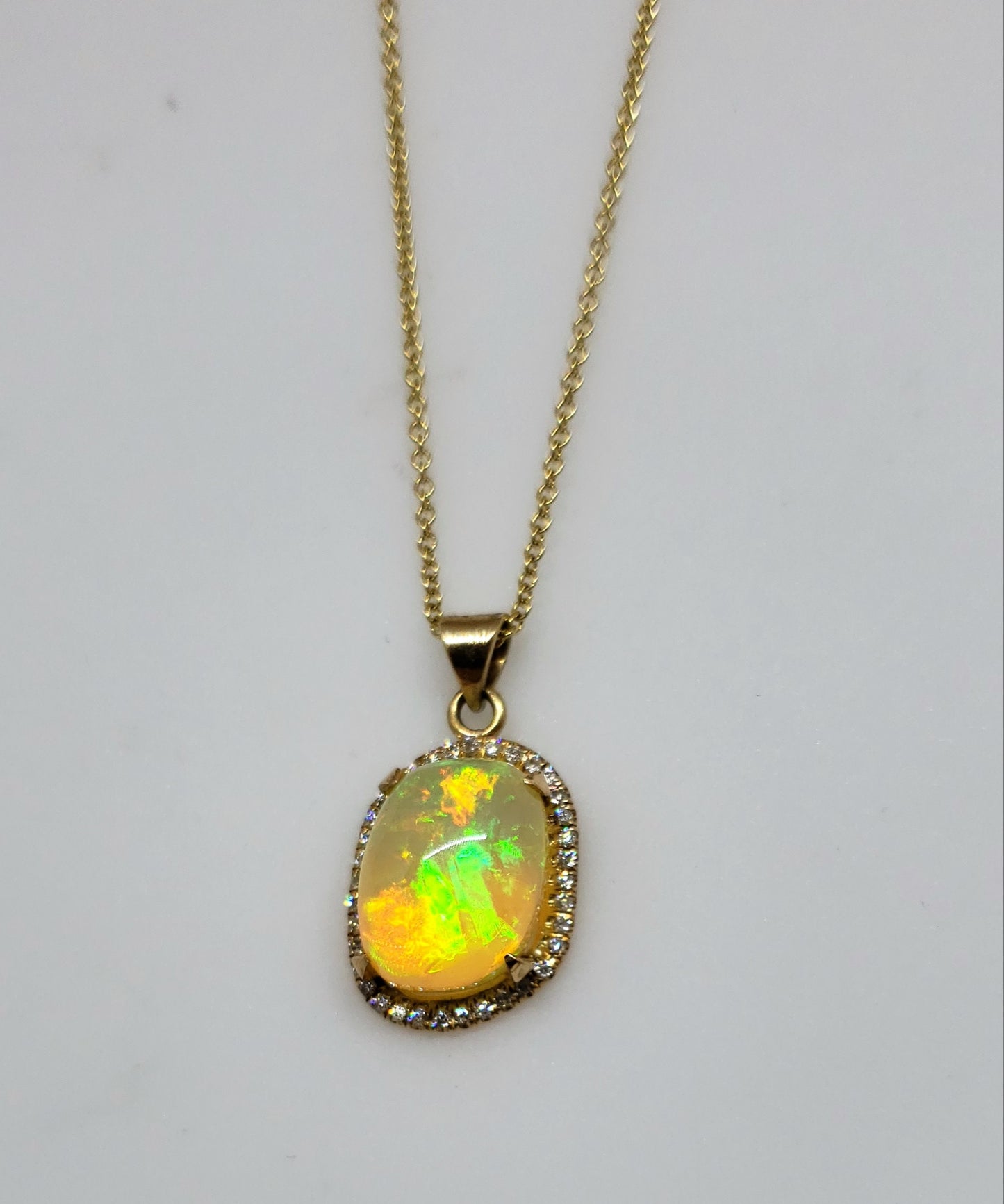 Opal & Diamond Pendant