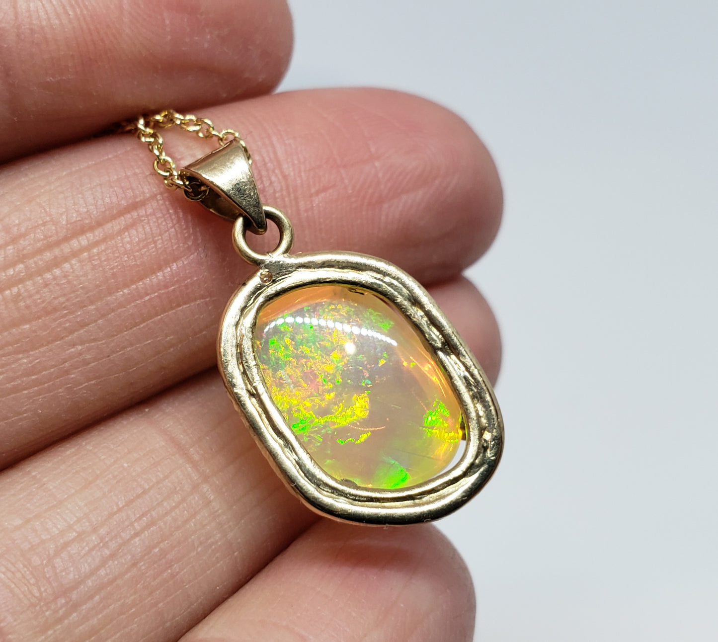 Opal & Diamond Pendant