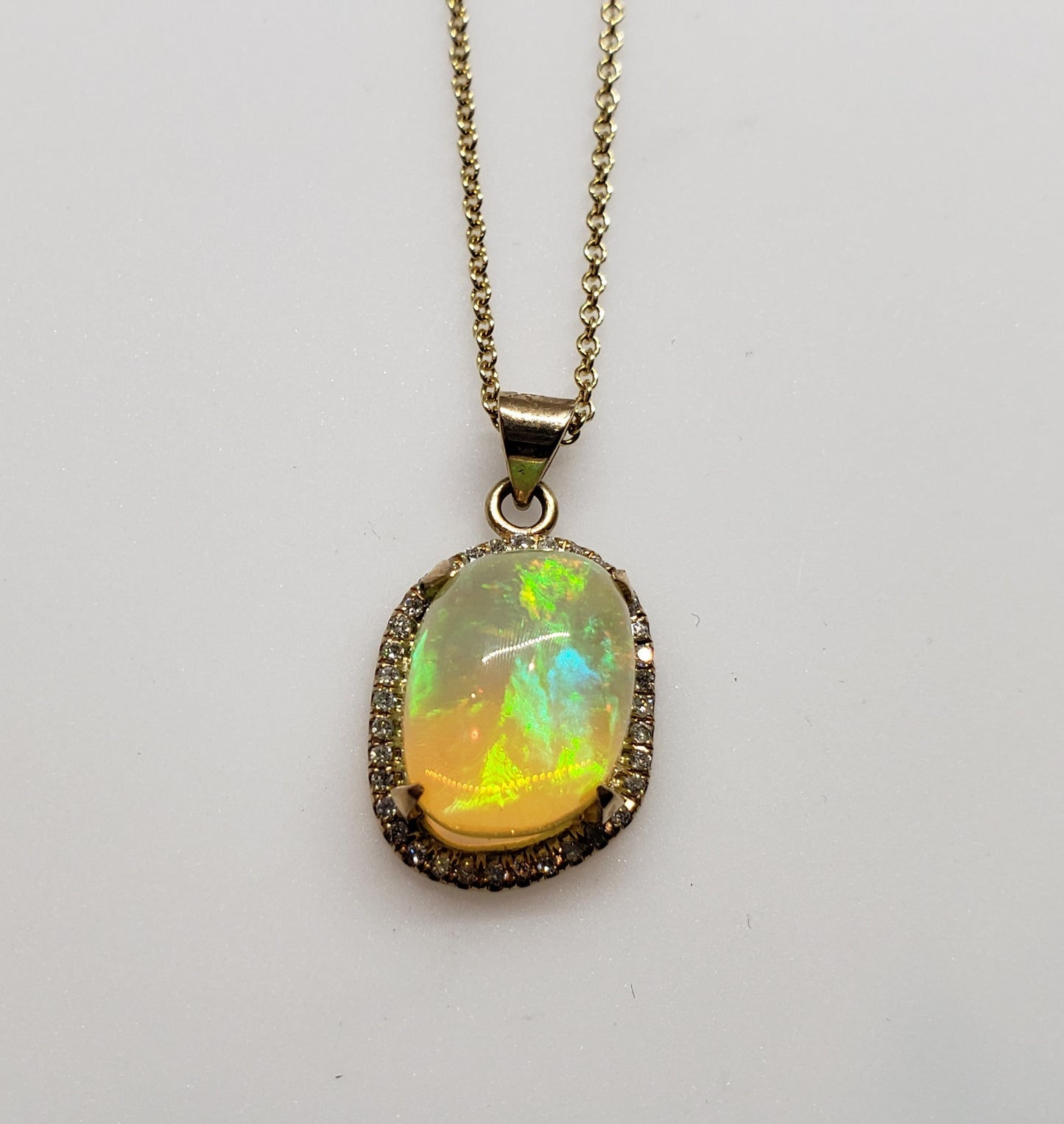 Opal & Diamond Pendant