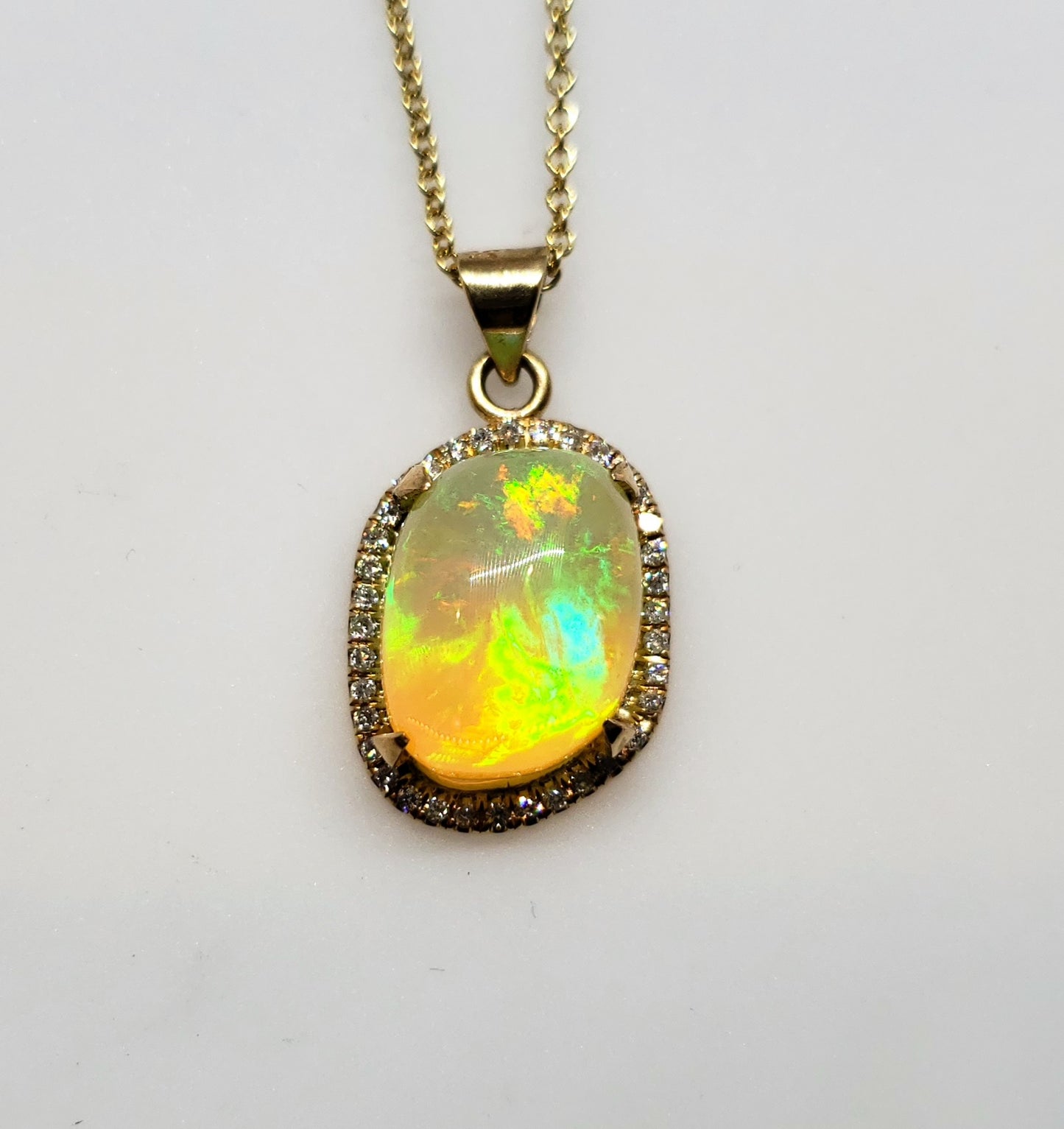 Opal & Diamond Pendant