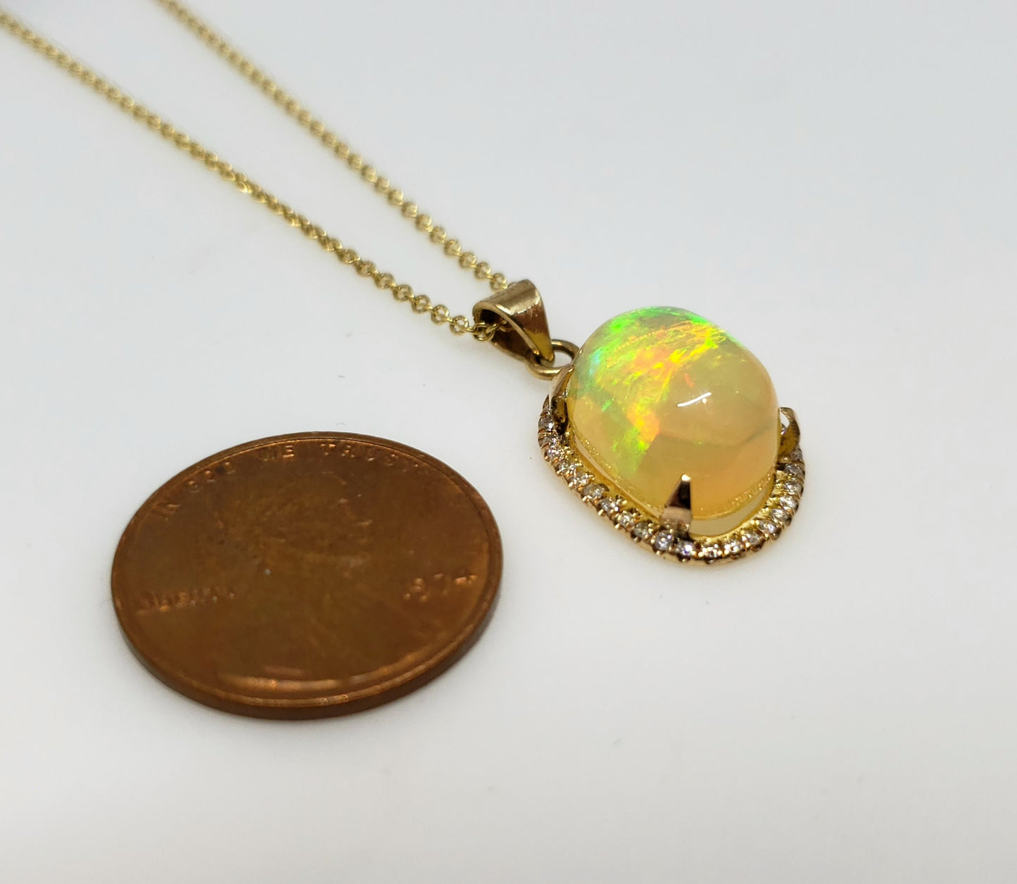 Opal & Diamond Pendant
