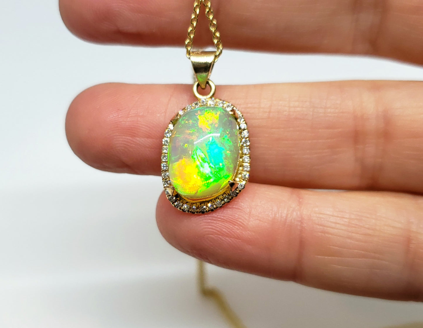 Opal & Diamond Pendant