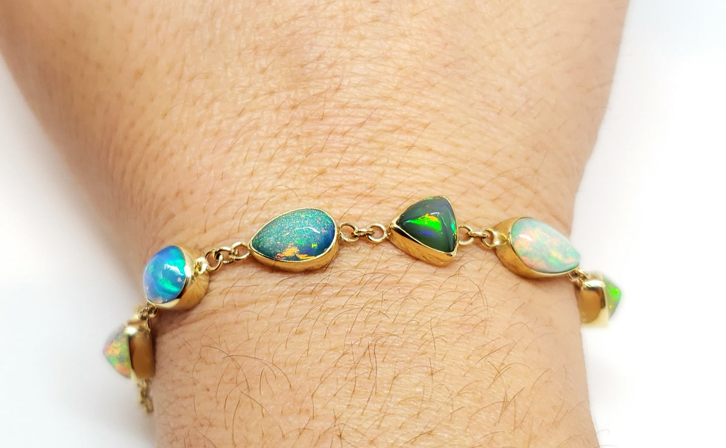 Opal Link Bracelet 14k Gold #104