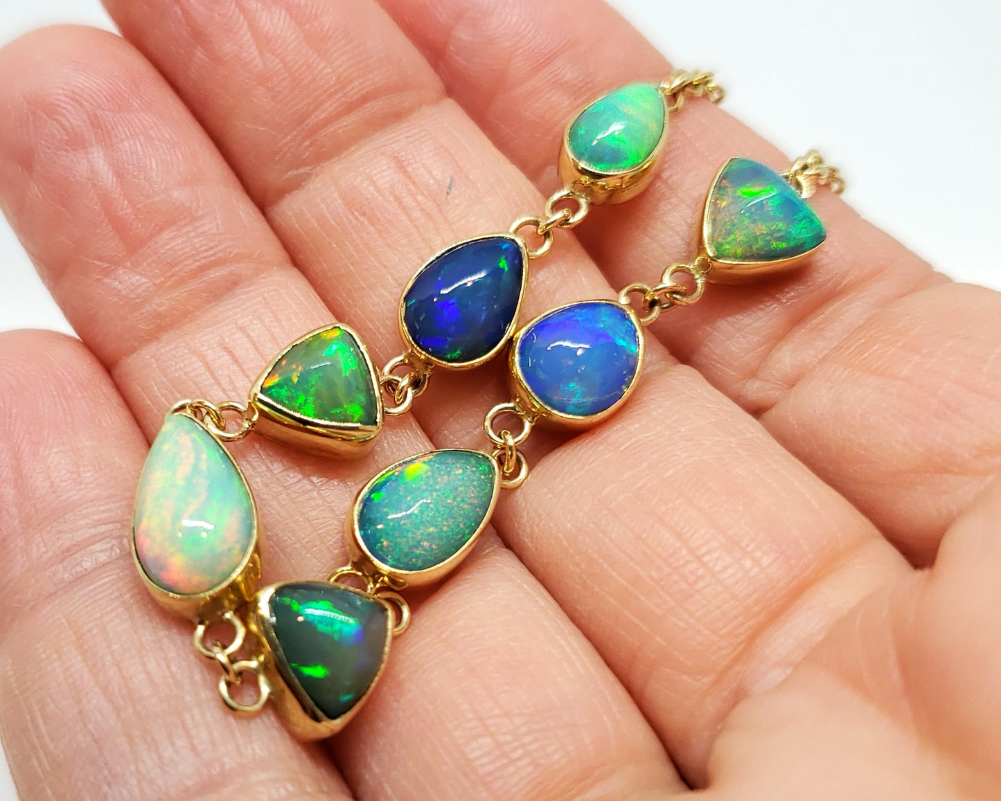 Opal Link Bracelet 14k Gold #104