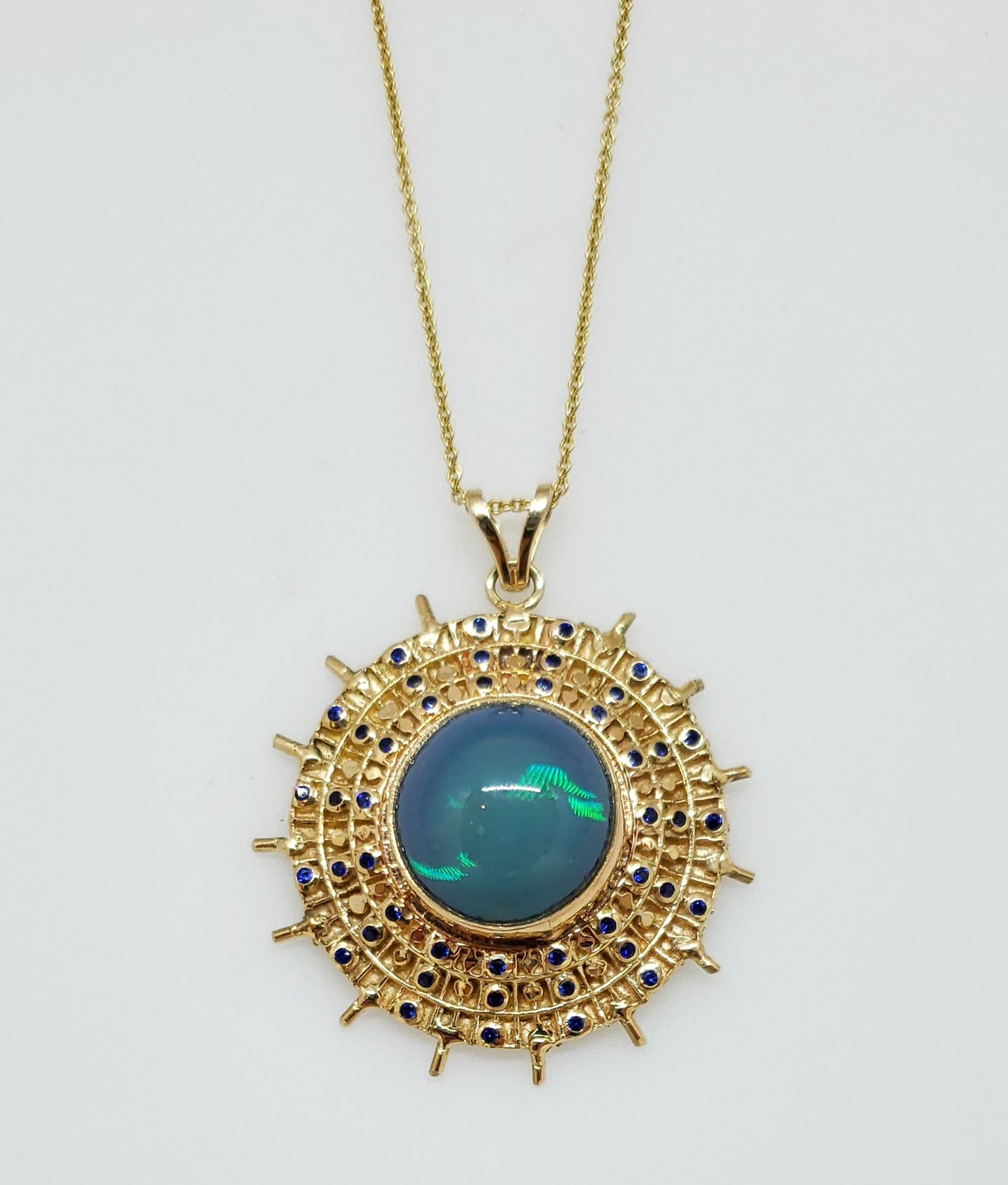 Blue Opal Gold Pendant