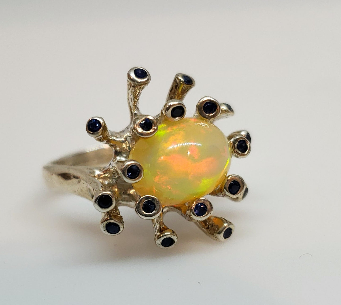 Opal Sapphire Gold Ring
