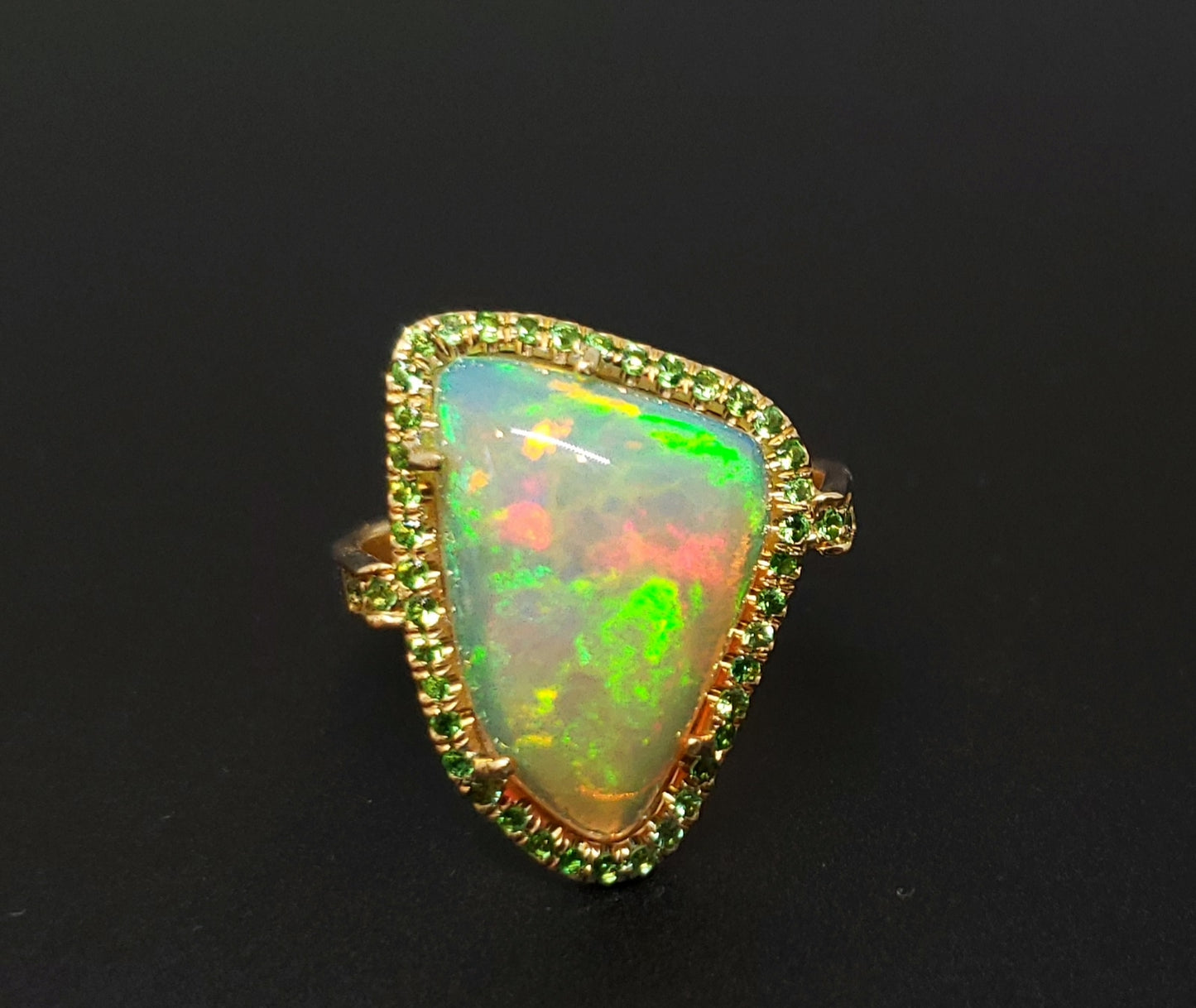 Opal Diamond Gold Ring