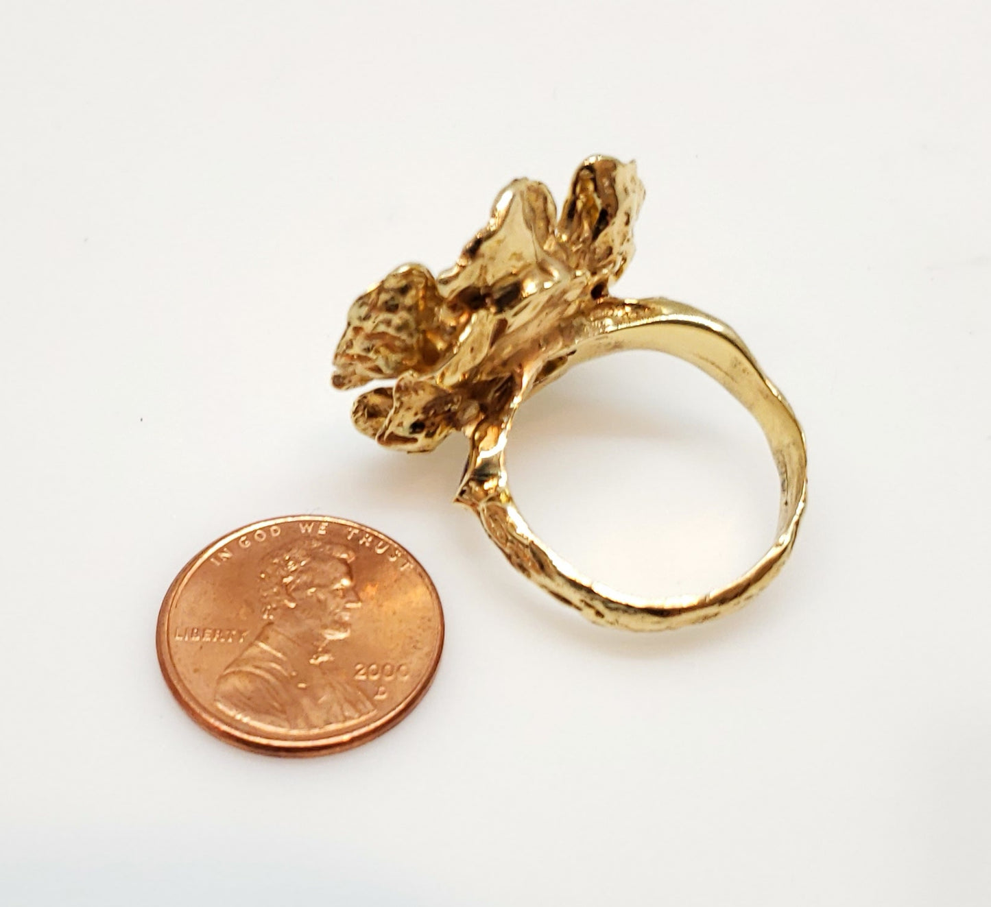 Opal Flower Ring Solid 14k Gold #116