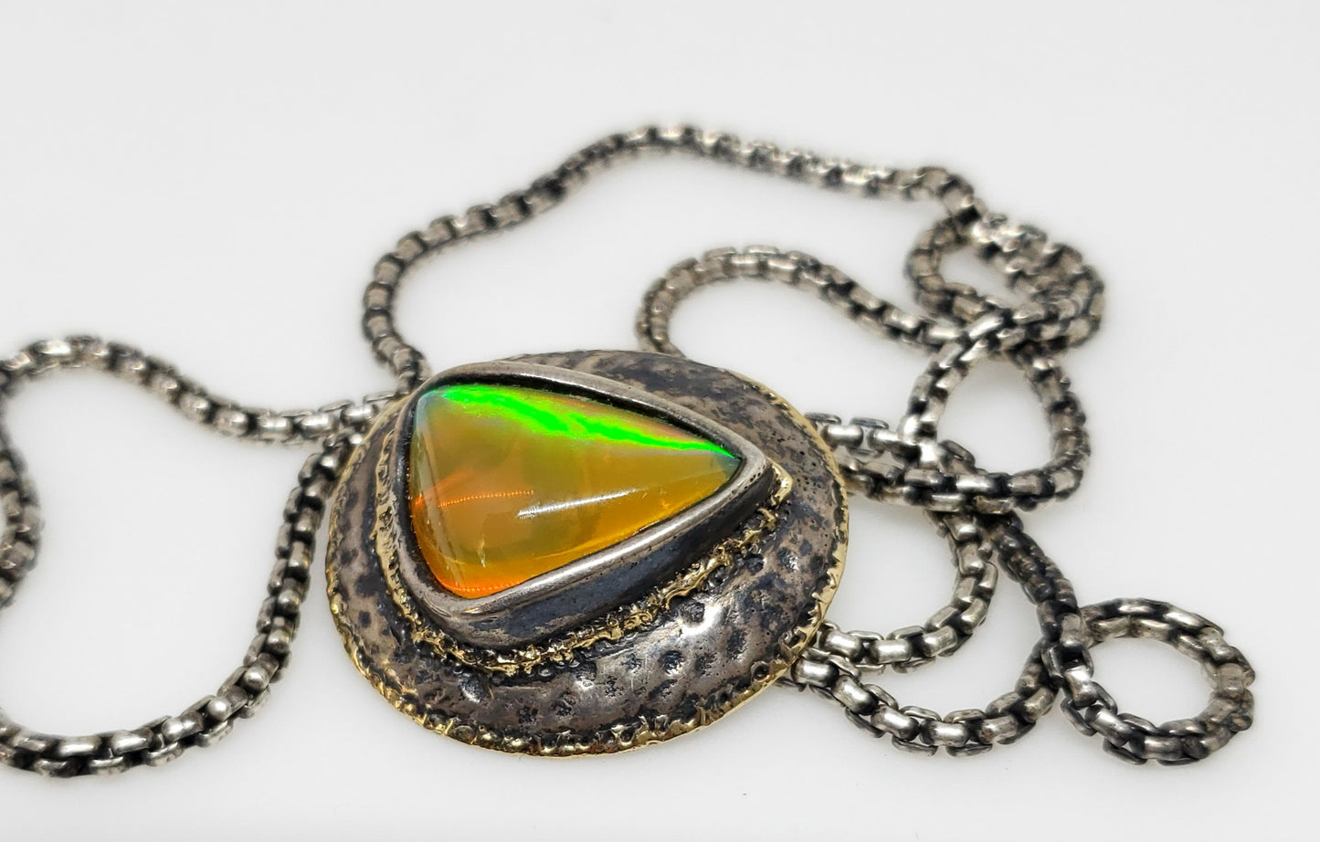 Opal Medallion Pendant Sterling Silver #122
