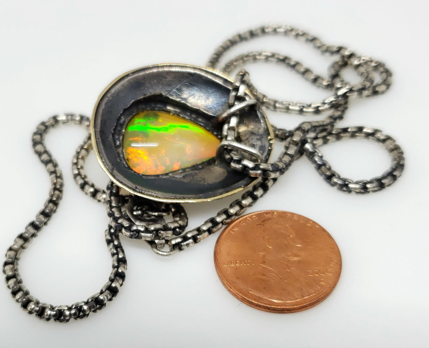 Opal Medallion Pendant Sterling Silver #122
