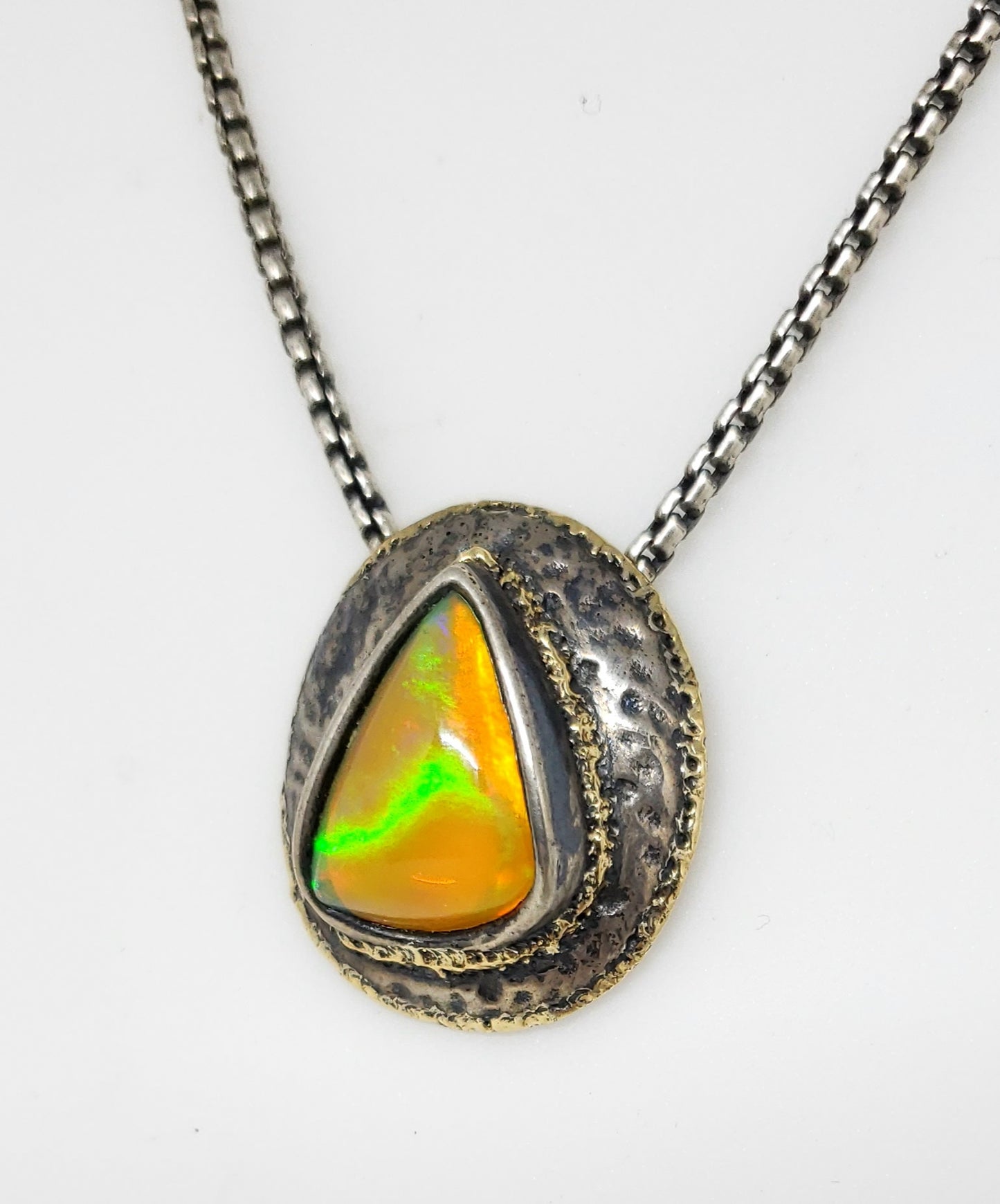 Opal Medallion Pendant Sterling Silver #122