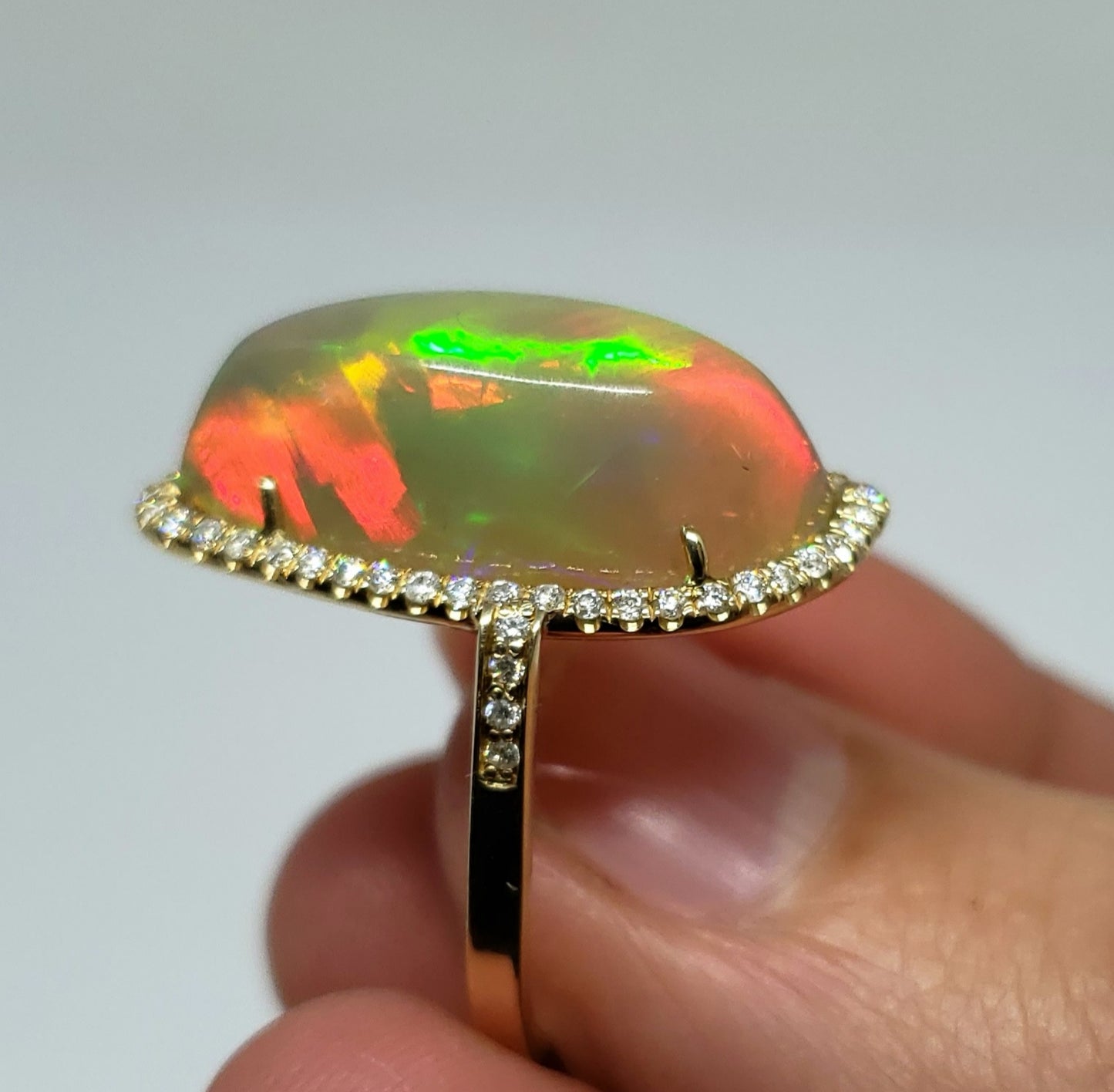Opal Diamond Gold Ring