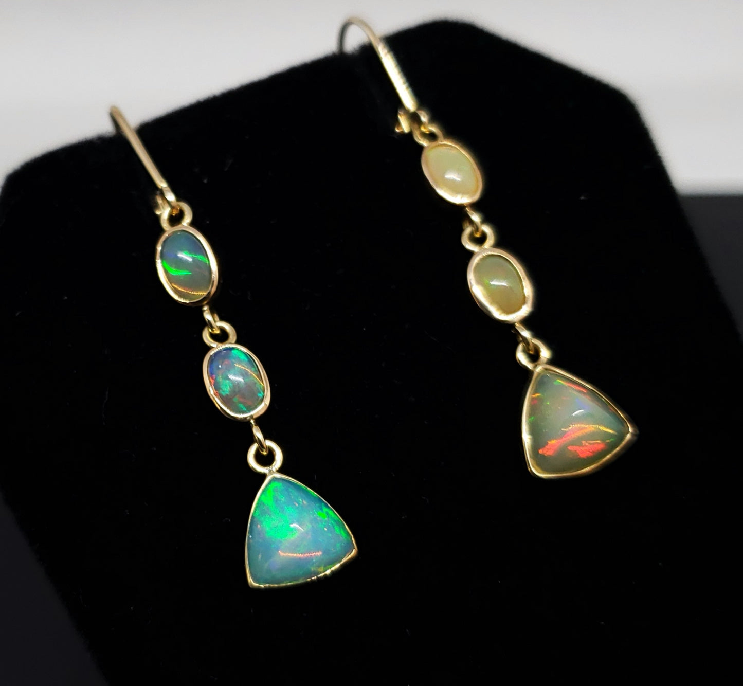 Ethiopian Opal Earrings 14k Gold #128