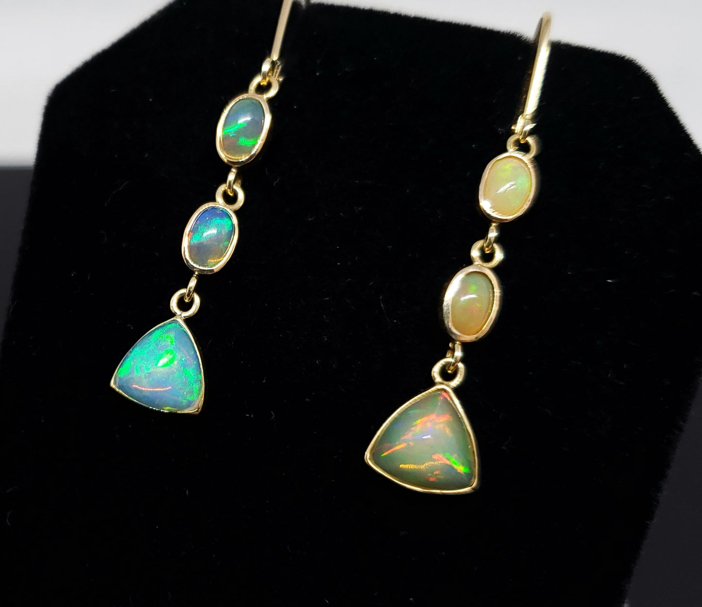 Ethiopian Opal Earrings 14k Gold #128