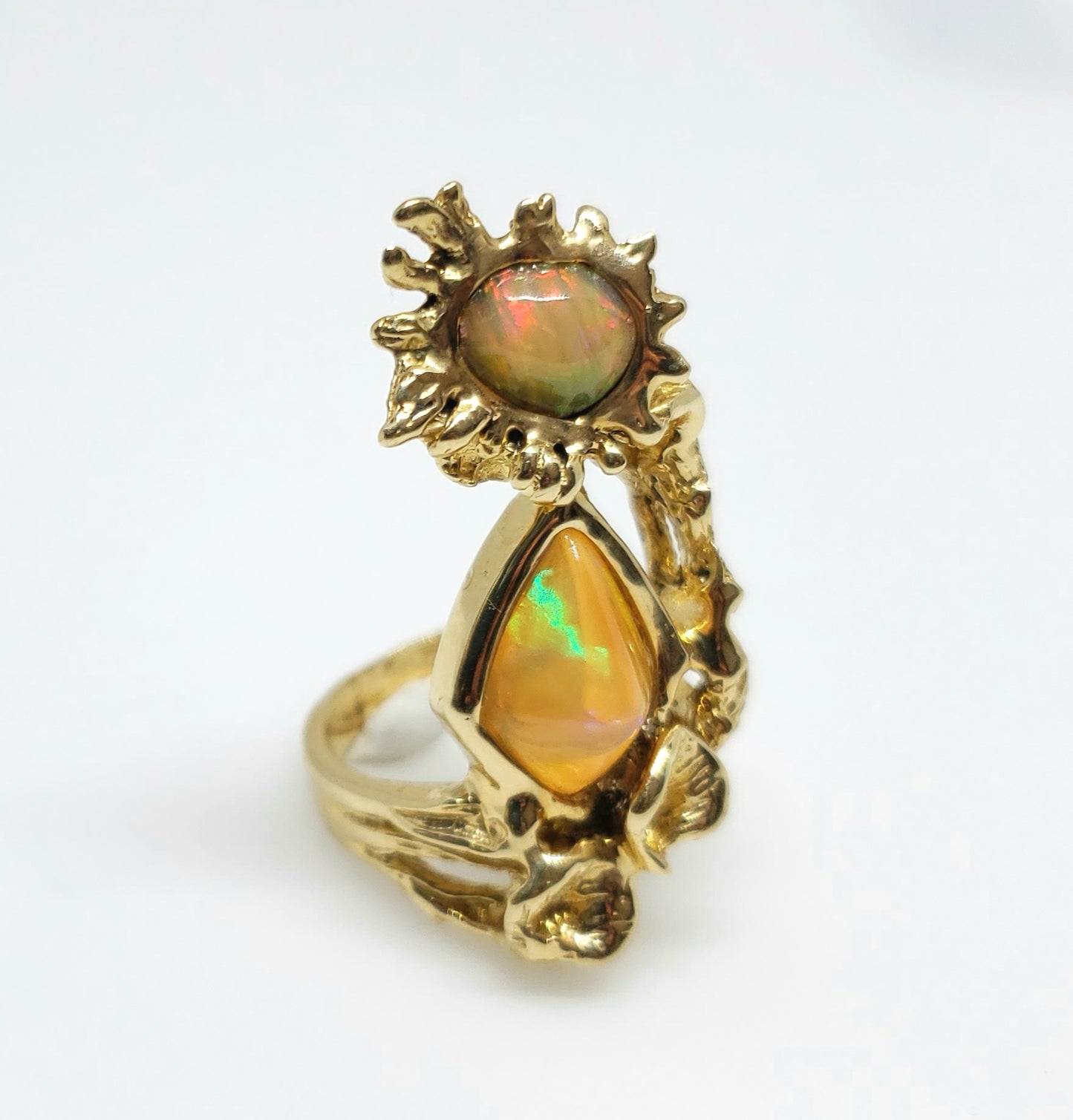 Opal Ring 14 Karat Gold Statement Jewelry #134