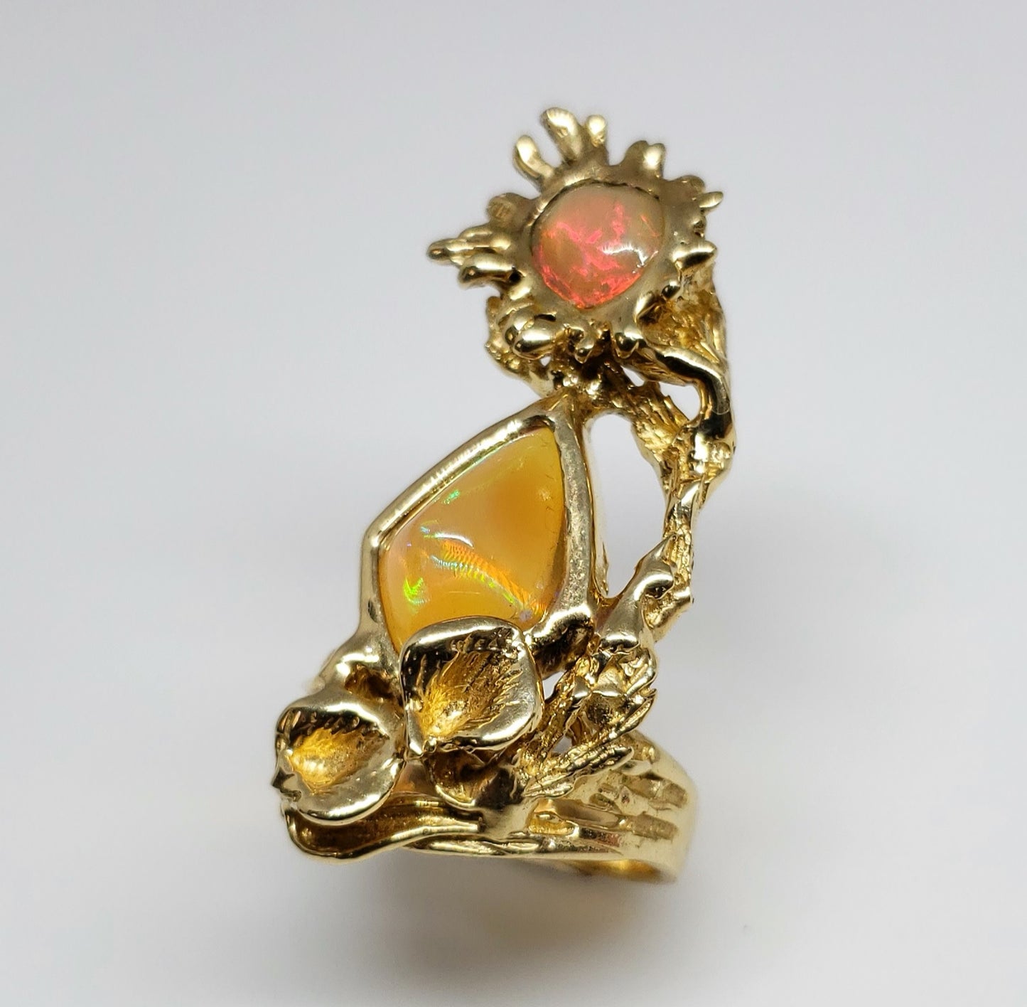 Opal Ring 14 Karat Gold Statement Jewelry #134