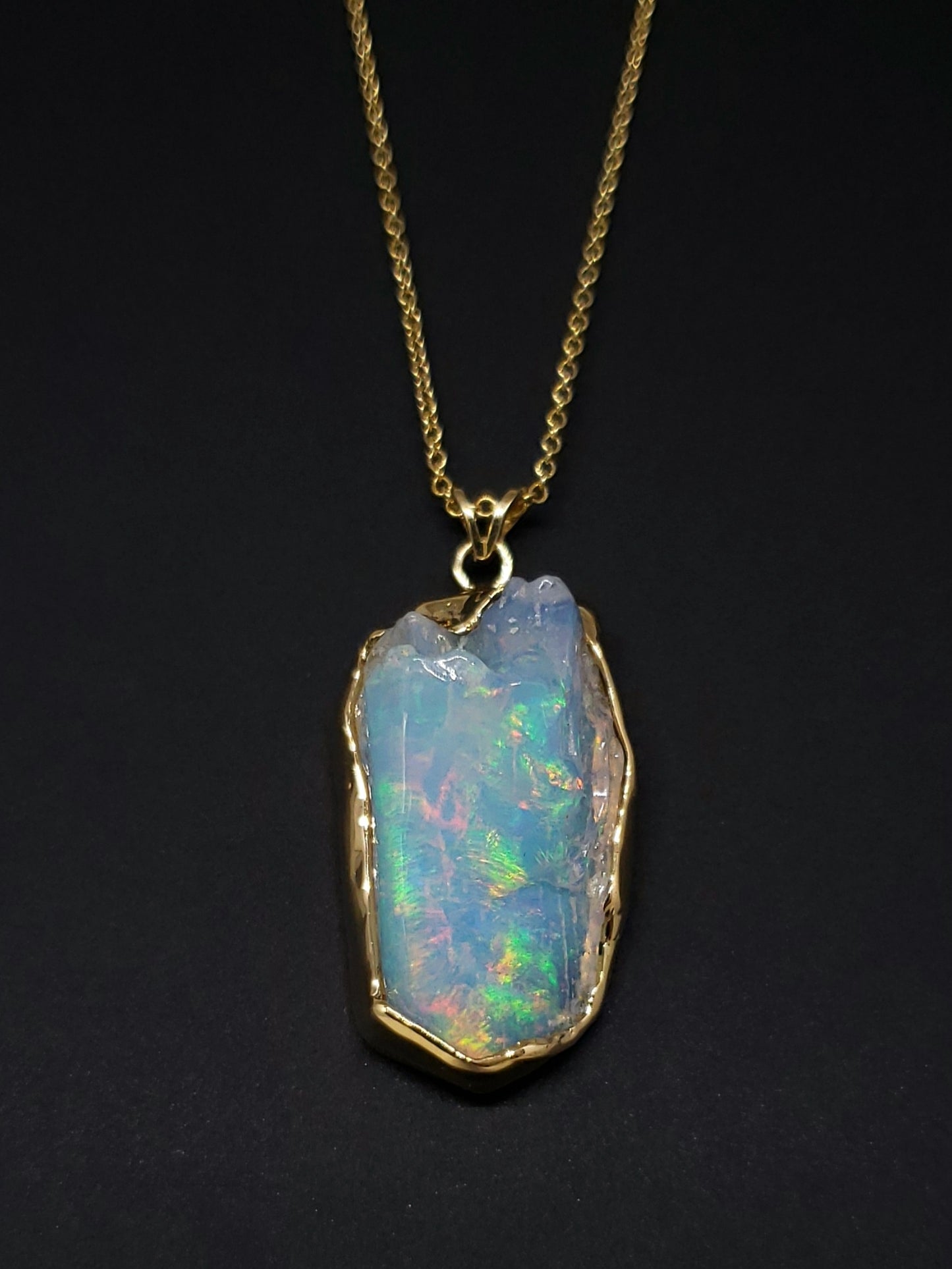 Carved Opal Pendant 14k Gold #139