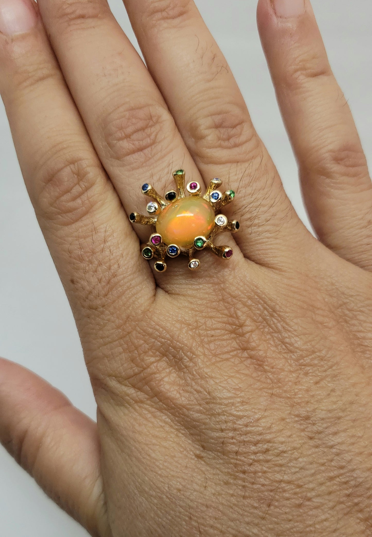 Opal  & Color Gemstones 14k Gold Ring #161