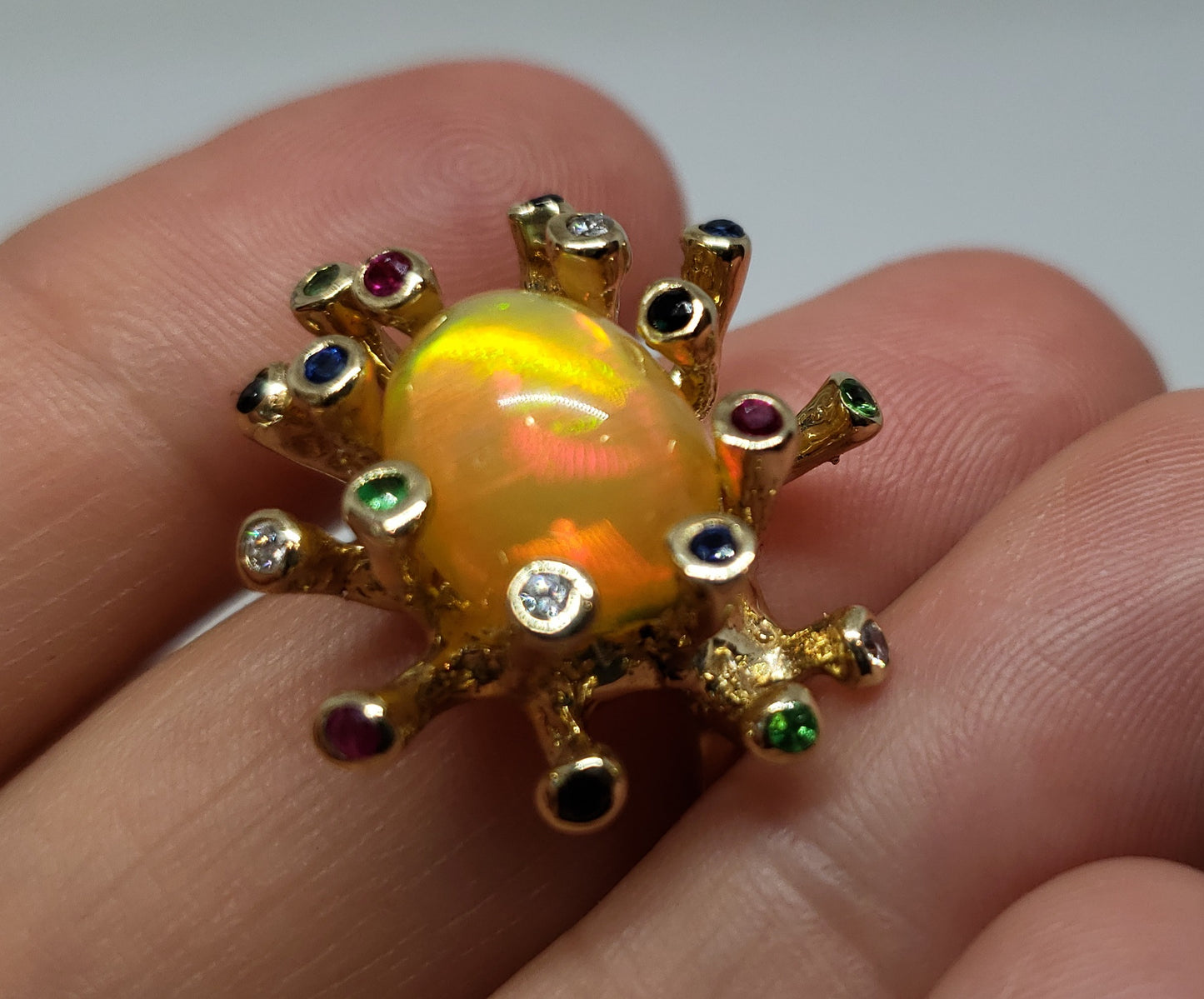 Opal & Color Gemstones 14k Gold Ring #161