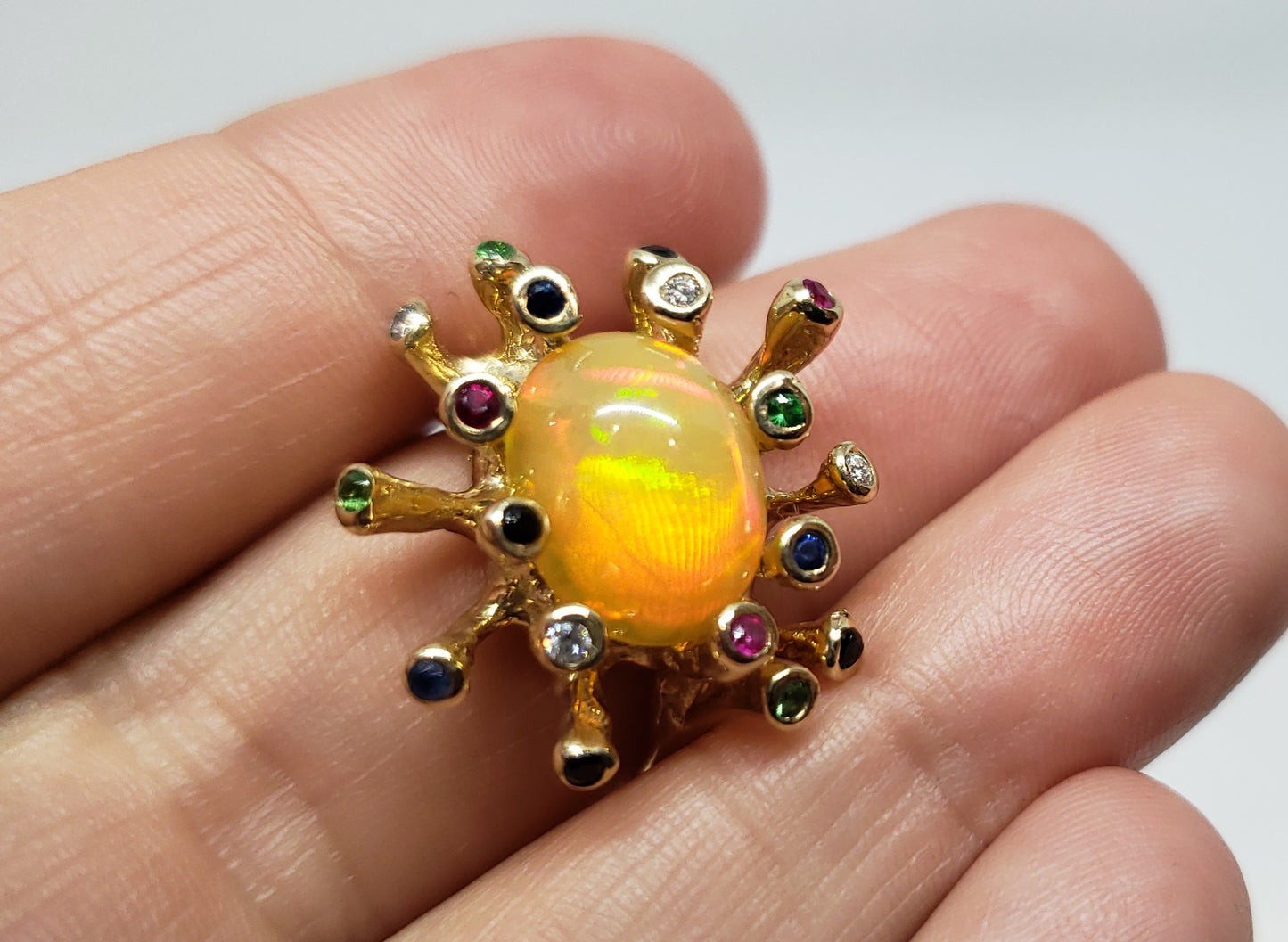 Opal & Color Gemstones 14k Gold Ring #161