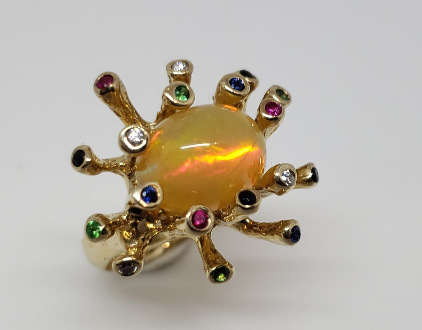Opal & Color Gemstones 14k Gold Ring #161
