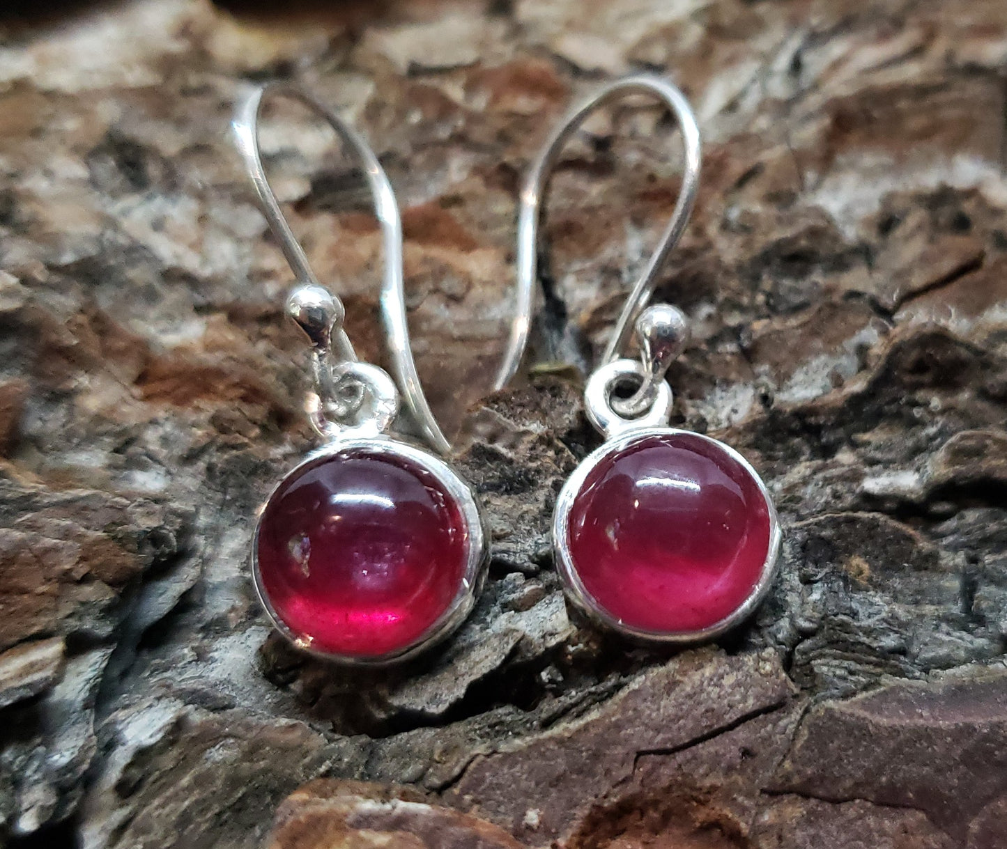 Ruby Silver Earrings