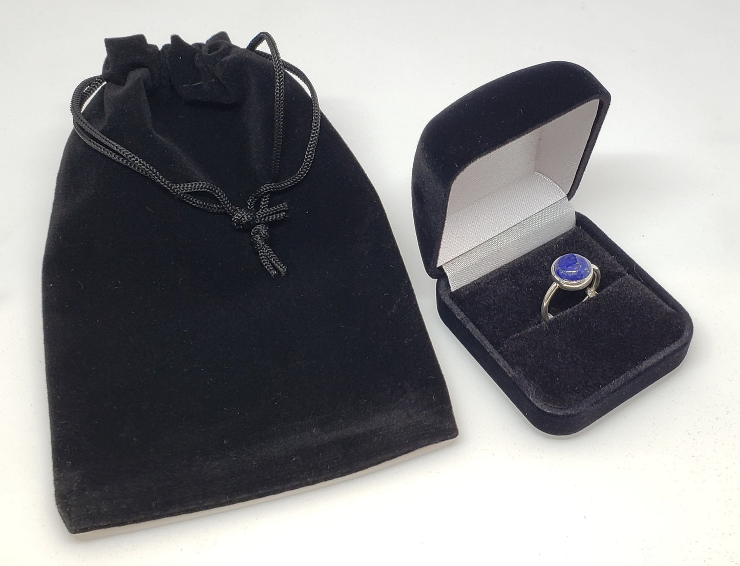 Blue Lapis Lazuli Ring - Sterling Silver - Adjustable Size  - Joy#178