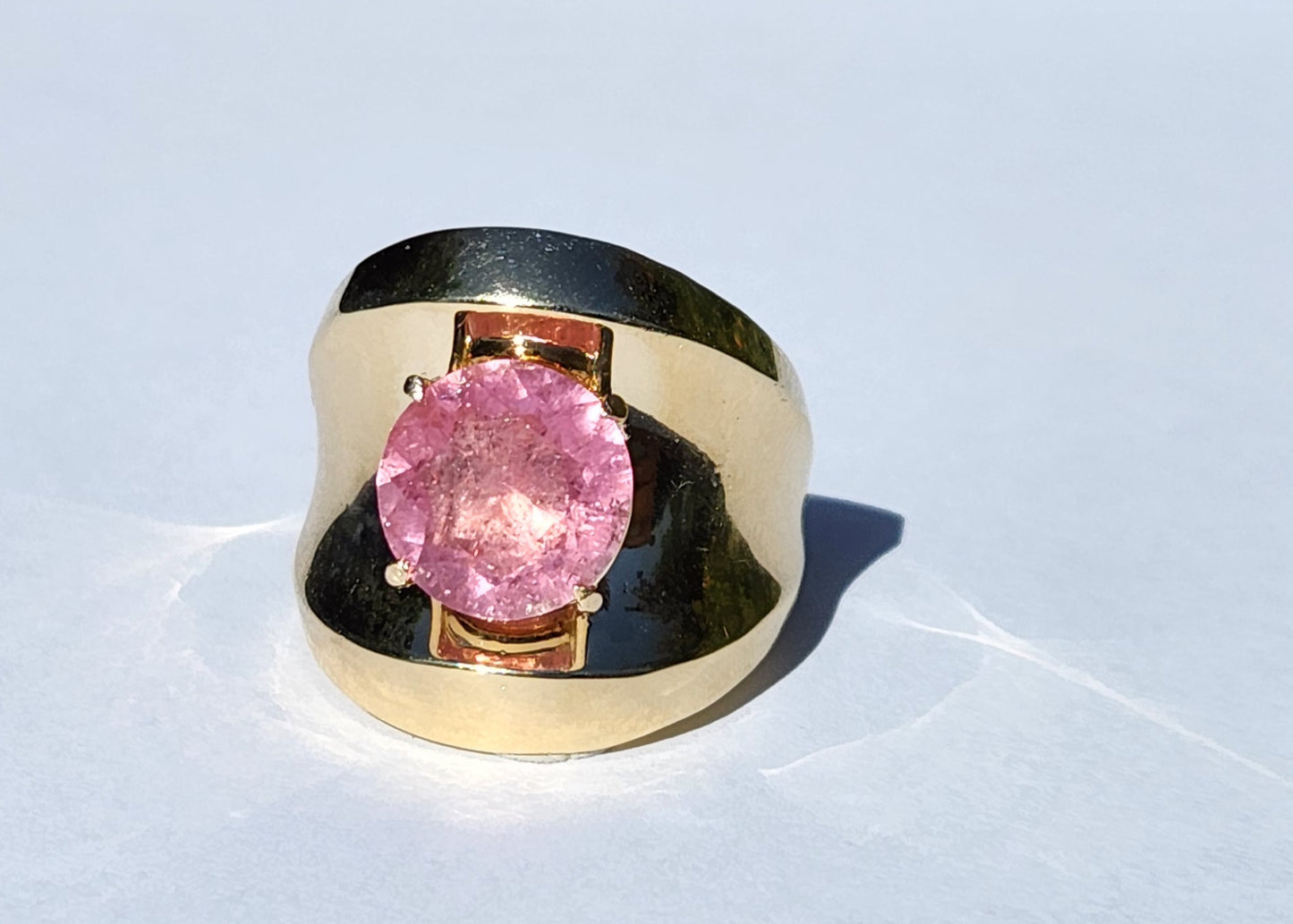 Pink Tourmaline Ring 14k Gold - Size 7 #344