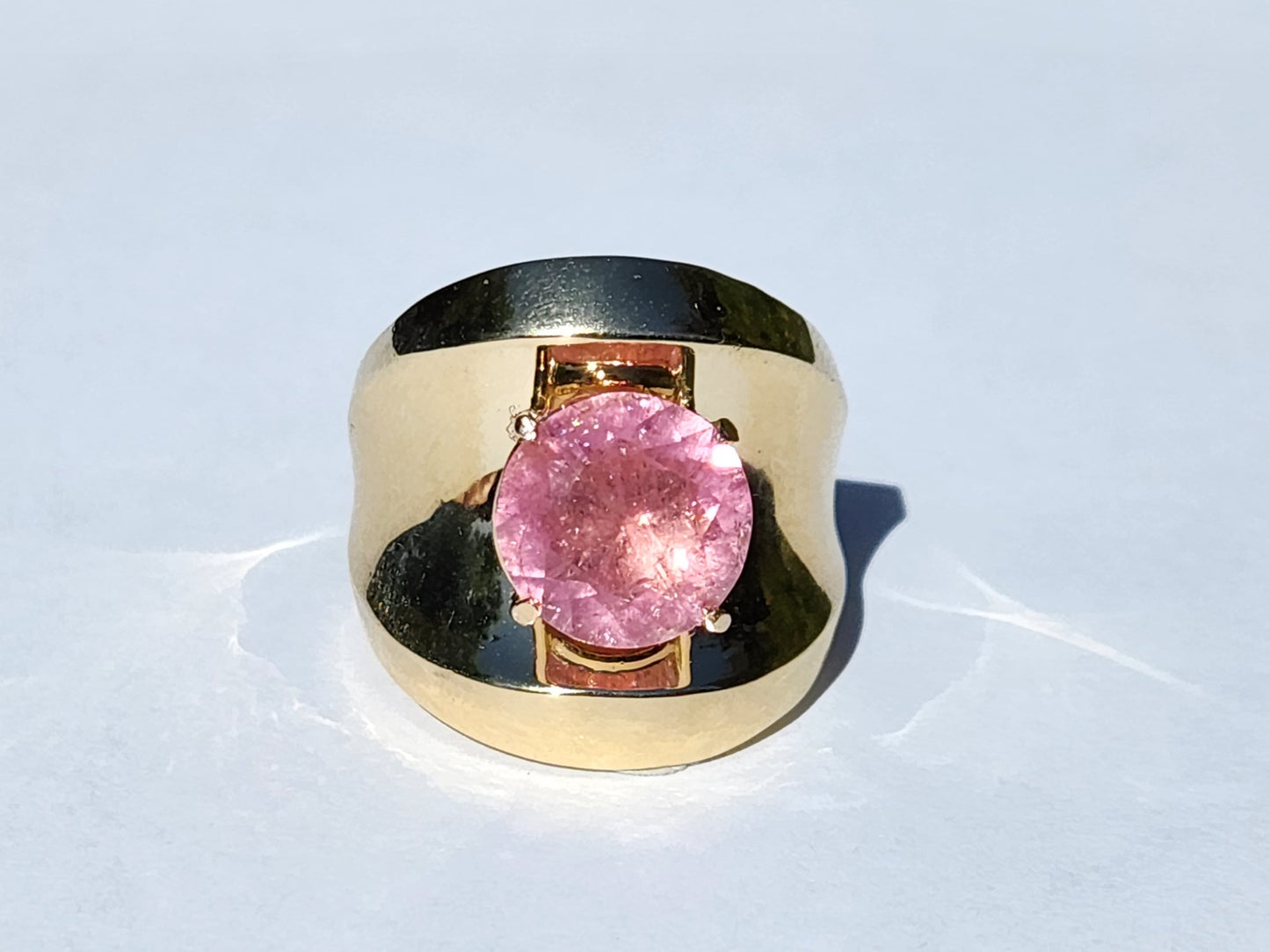 Pink Tourmaline Ring 14k Gold - Size 7 #344
