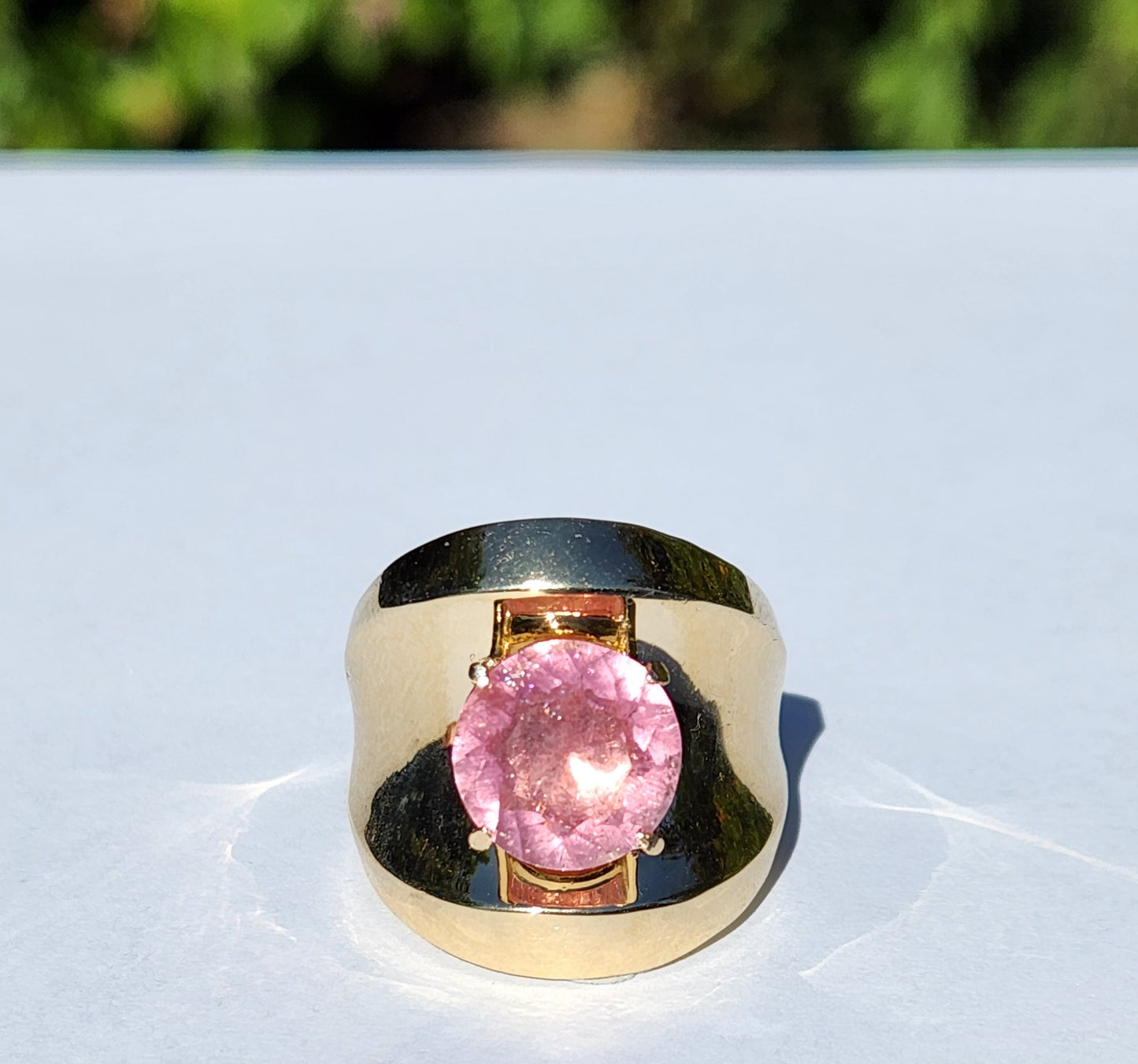 Pink Tourmaline Ring 14k Gold - Size 7 #344