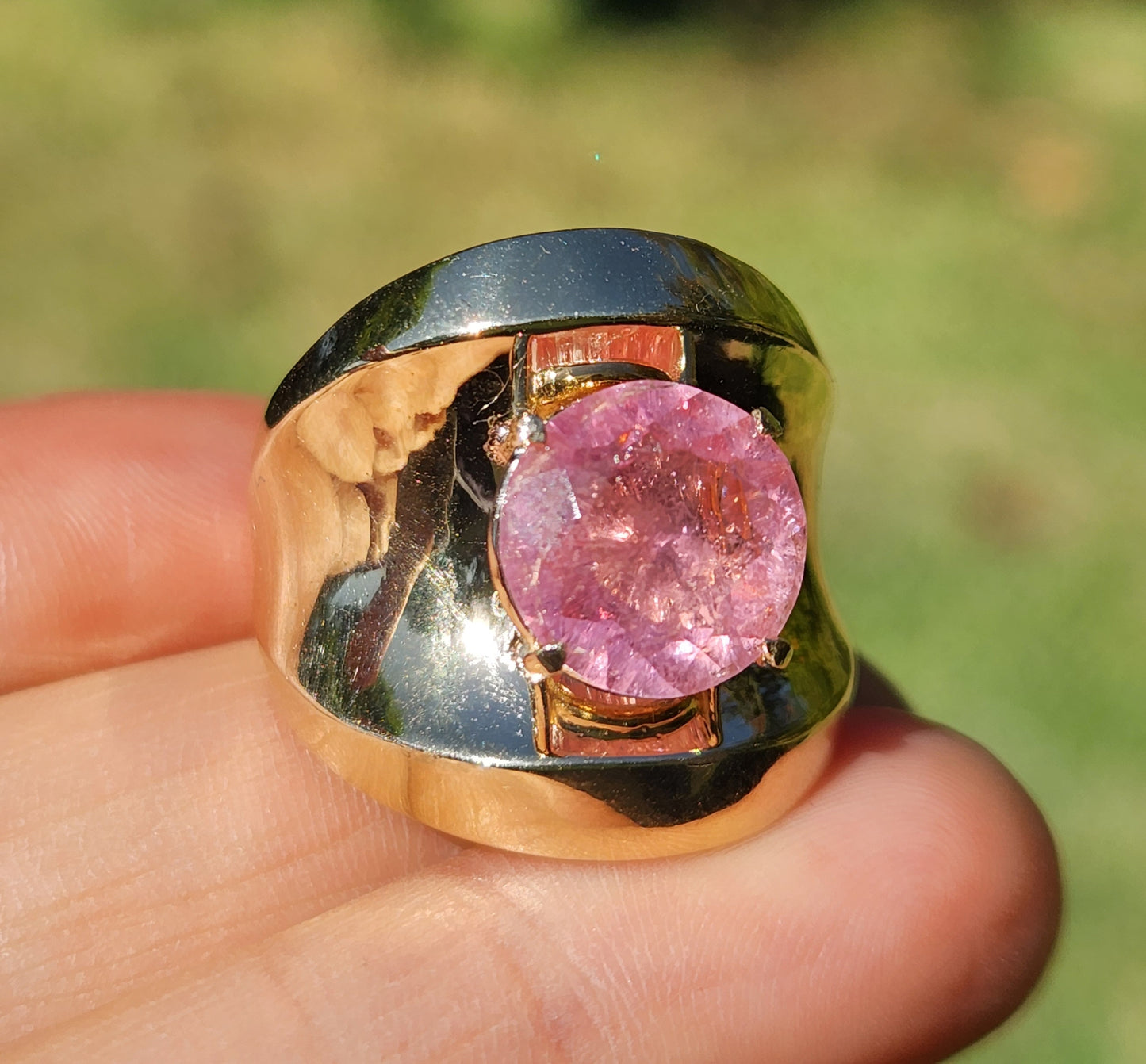 Pink Tourmaline Ring 14k Gold - Size 7 #344