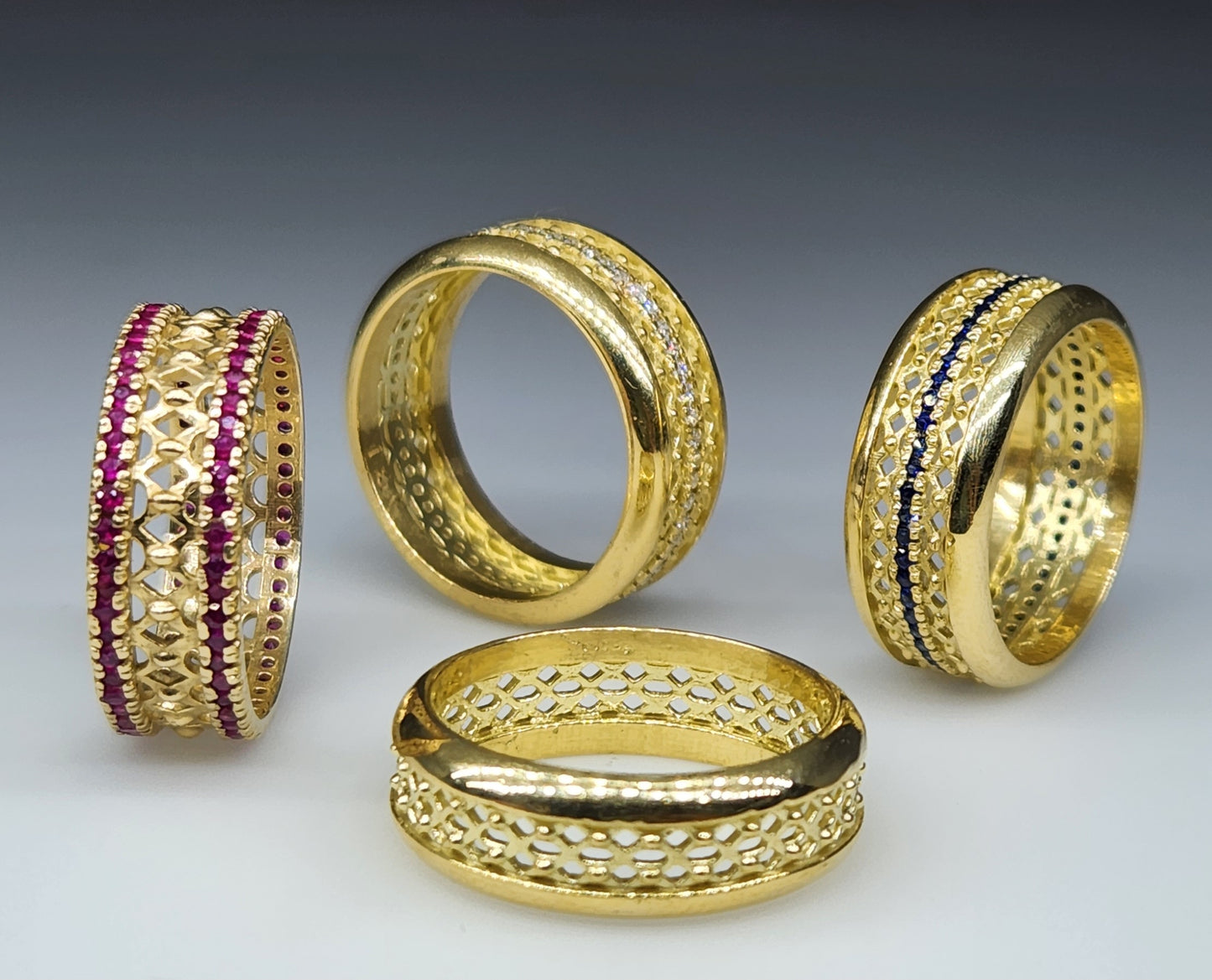 14k Yellow Gold Ruby Ring Band #374