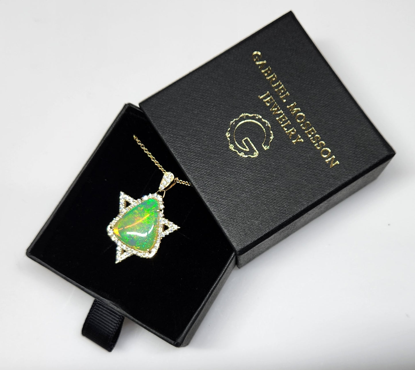 Opal Star of David Pendant 14k Gold #380