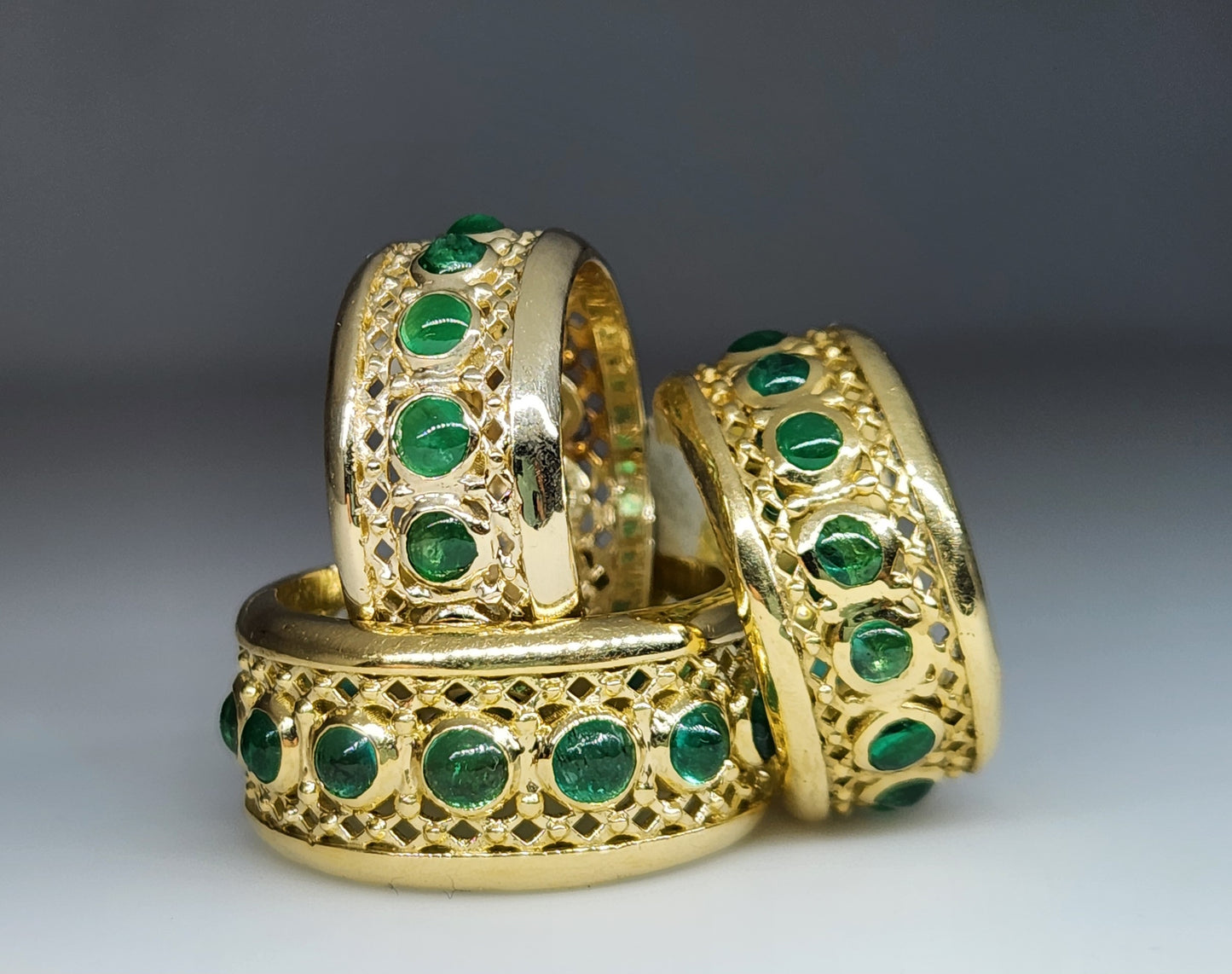 Emerald Ring 18k Gold Unisex Jewelry #394