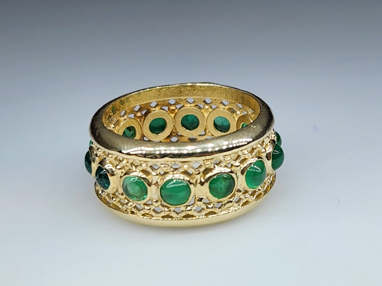 Emerald Ring 14k Gold Unisex Jewelry #396