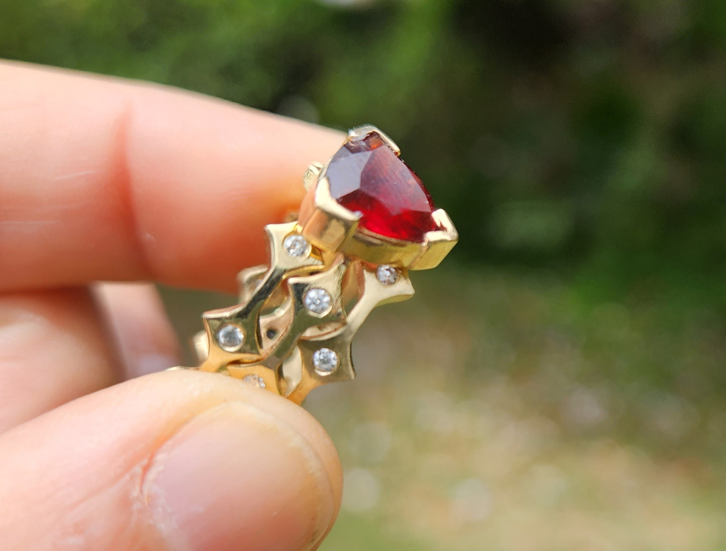 Made To Order - Red Garnet 14k Gold Three Stacking Ring Set