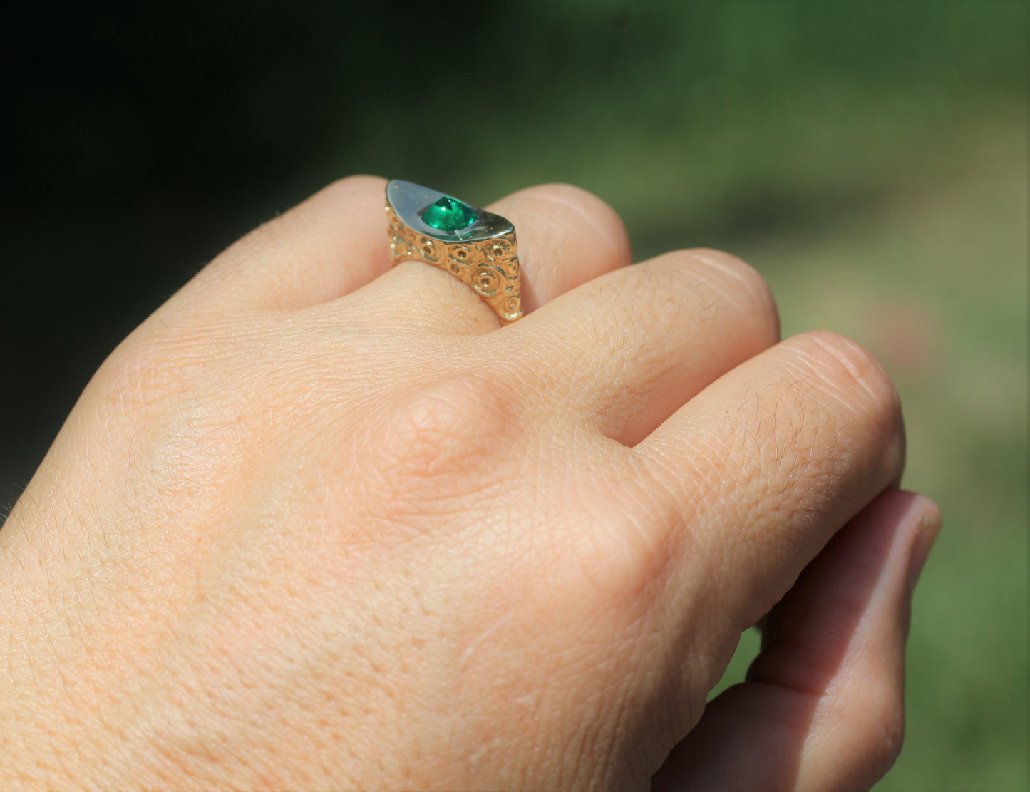 Emerald Ring 14k Gold - Gemstone Jewelry #229