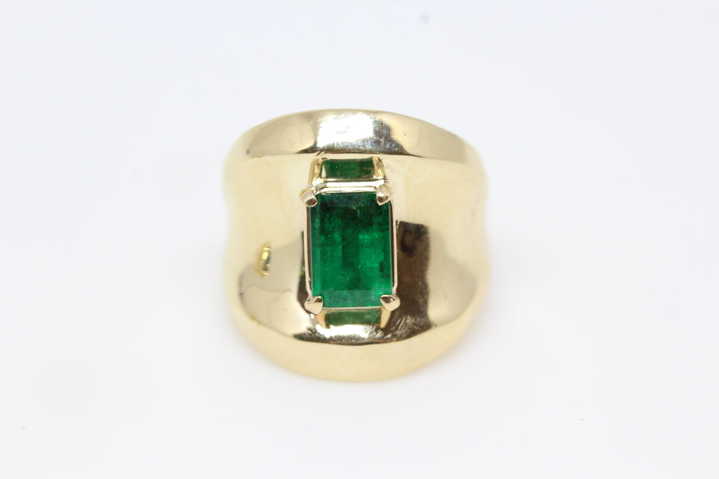 14k Gold Emerald Ring - Natural Gemstone Jewelry #235
