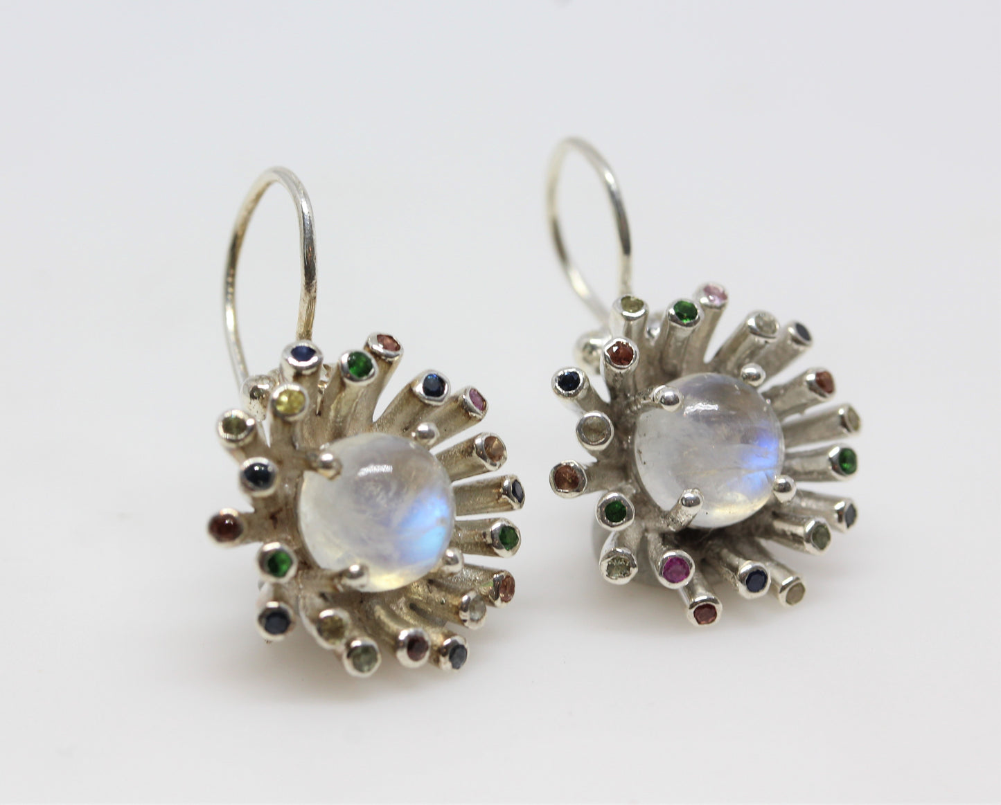 Moonstone Dangle Earrings - Sterling Silver #304