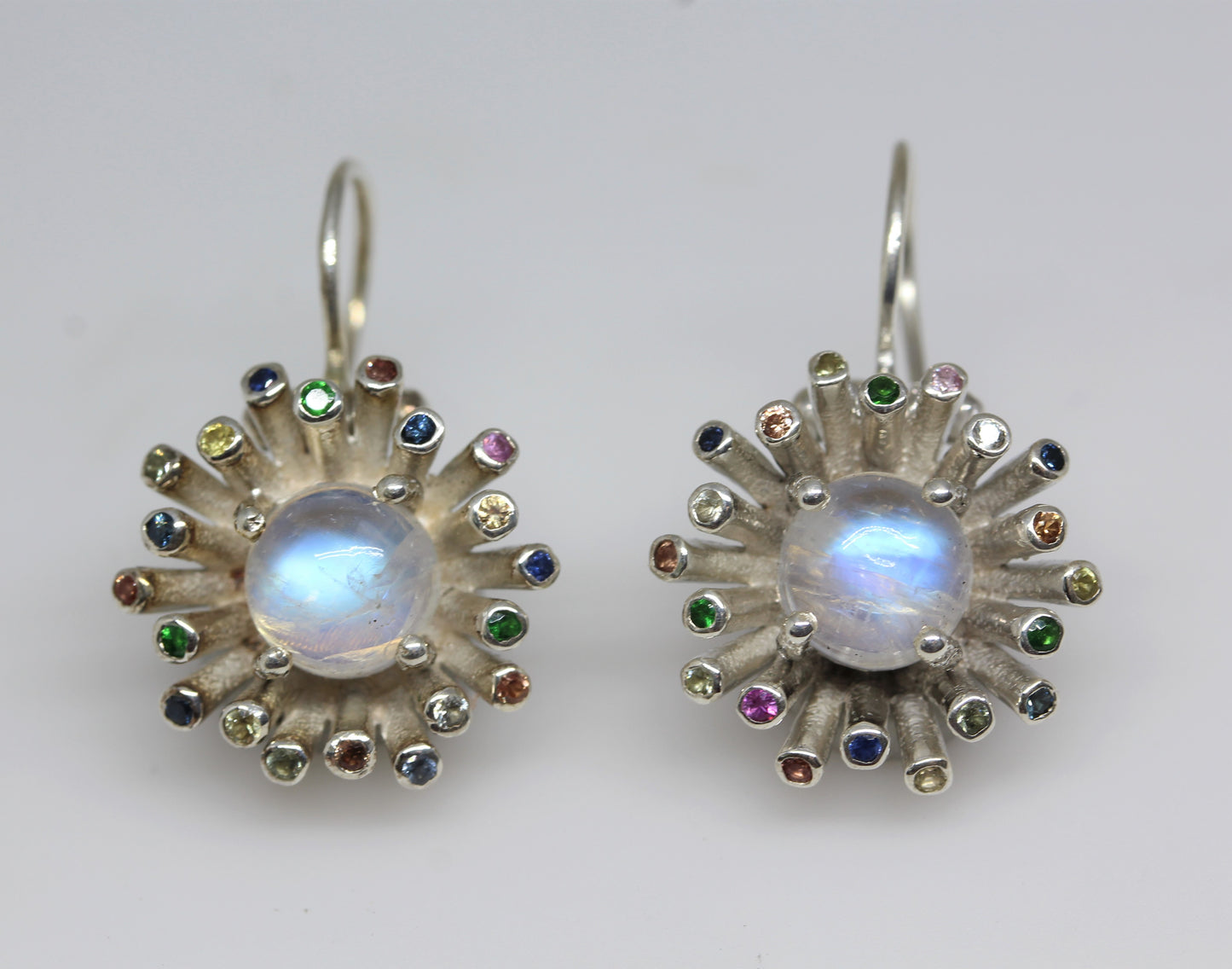 Moonstone Dangle Earrings - Sterling Silver #304