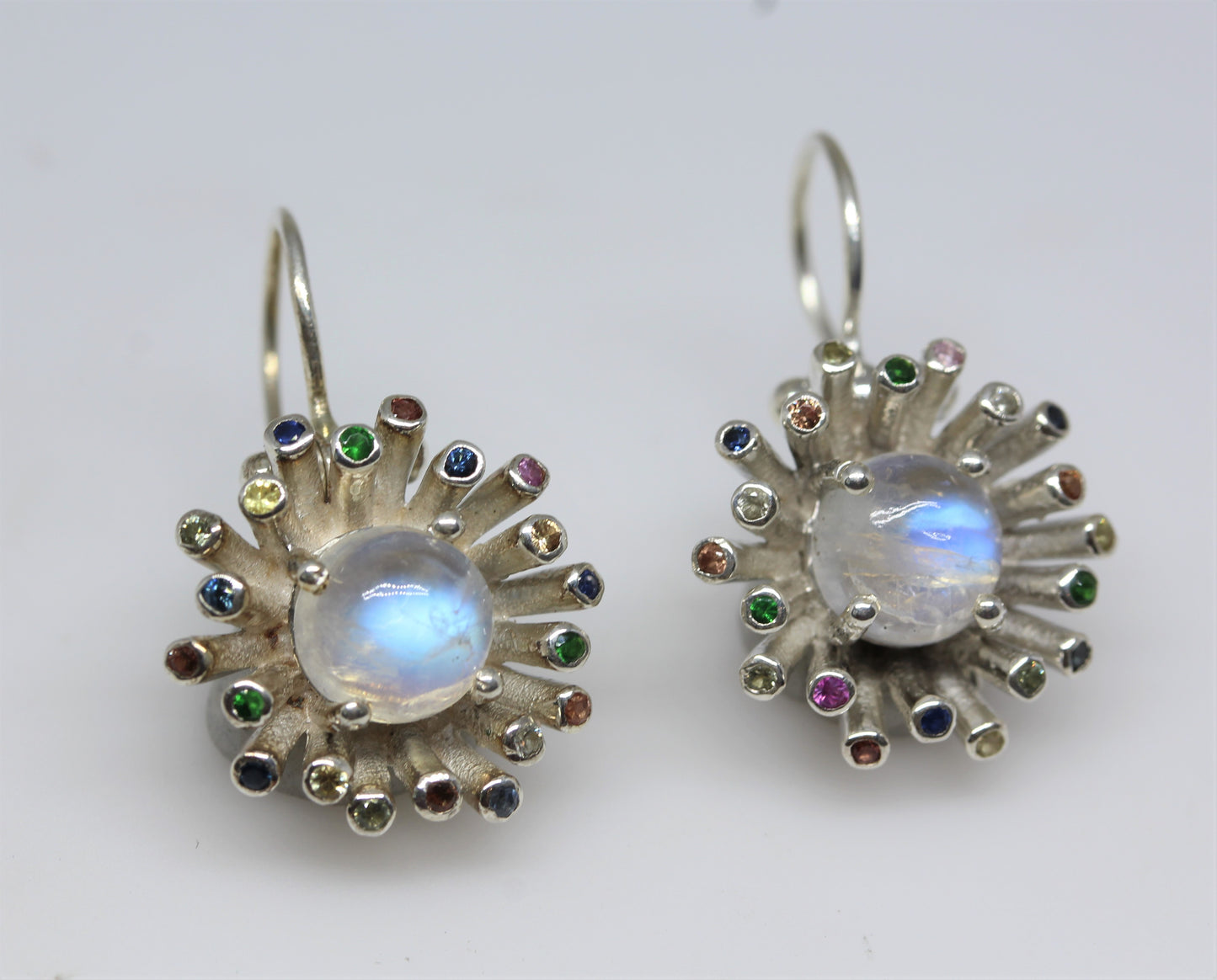 Moonstone Dangle Earrings - Sterling Silver #304