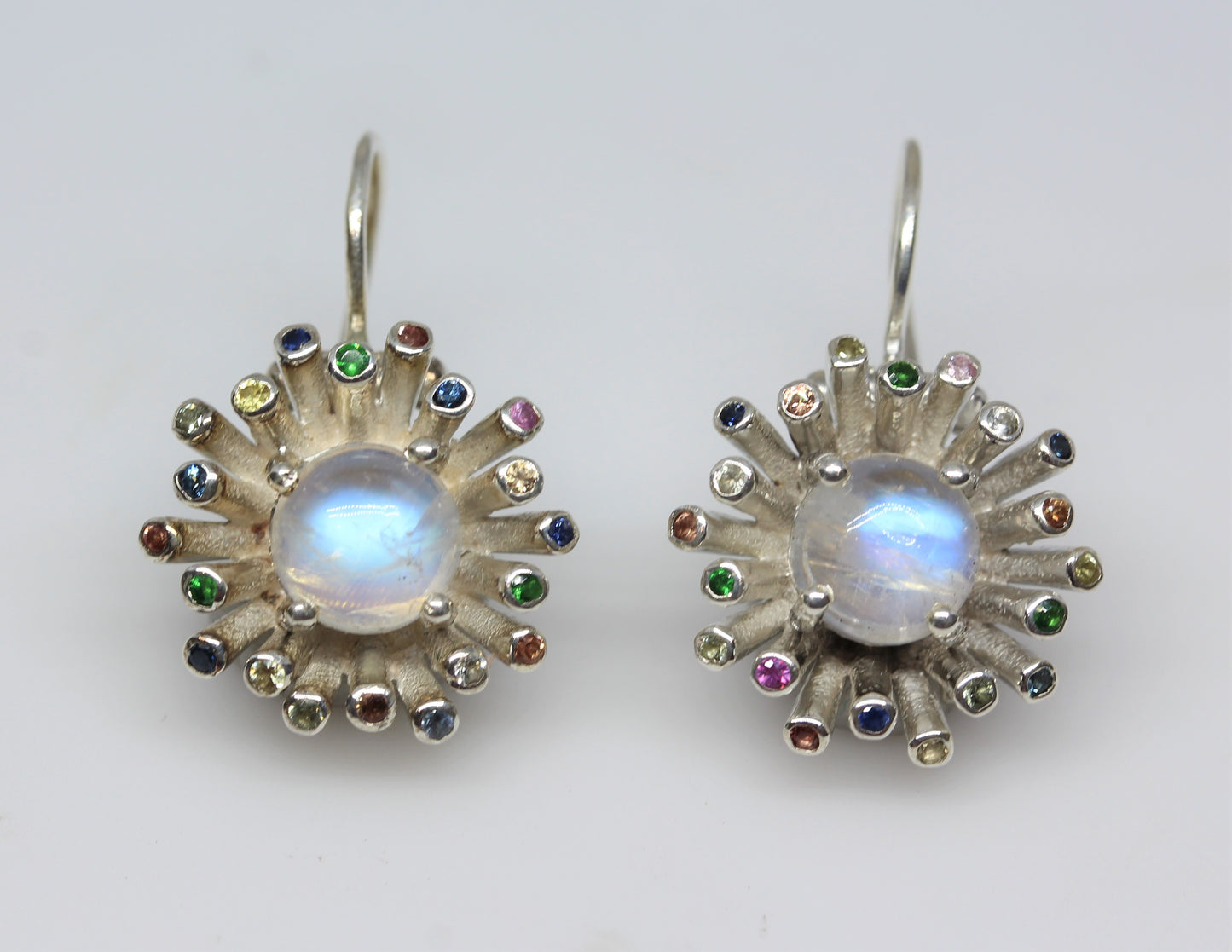 Moonstone Dangle Earrings - Sterling Silver #304