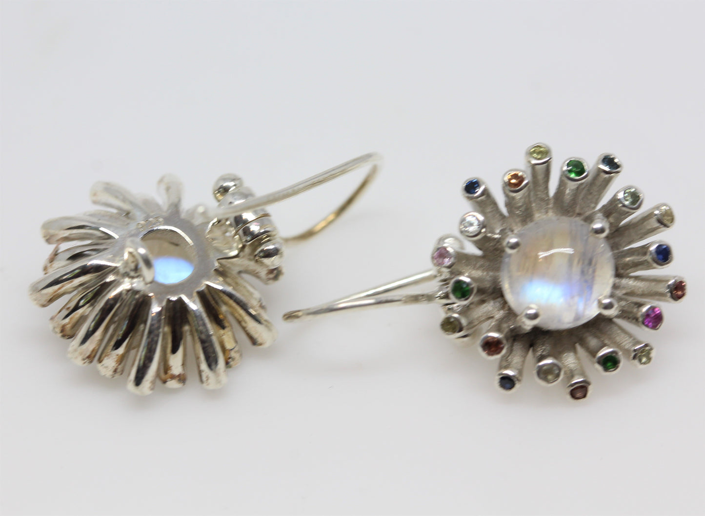 Moonstone Dangle Earrings - Sterling Silver #304