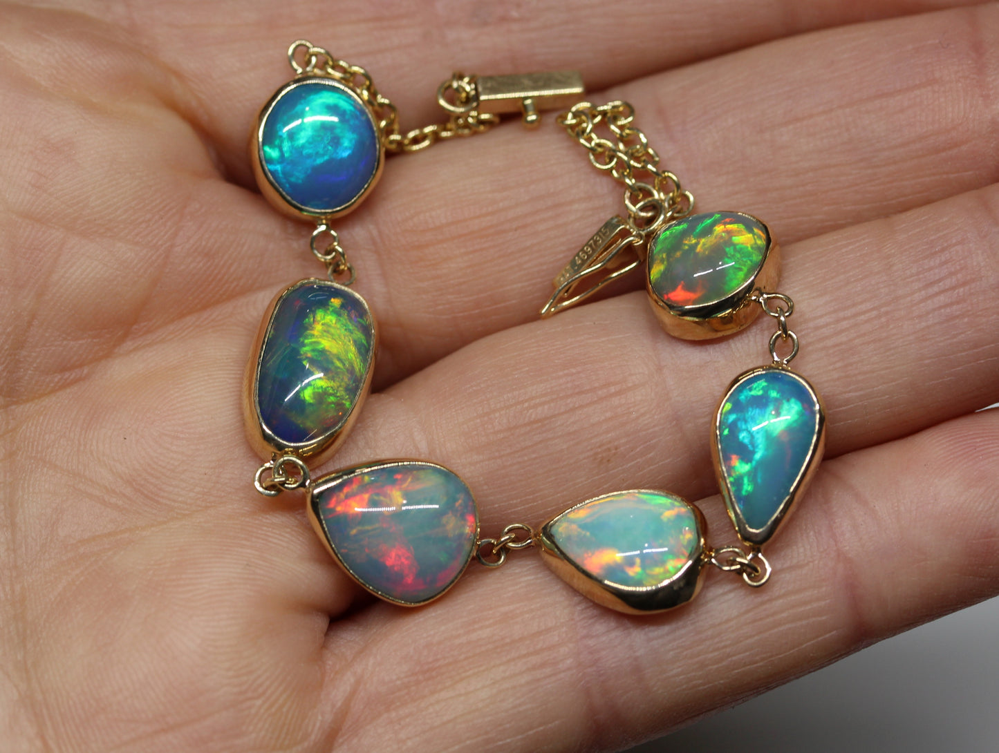 Opals Link Bracelet 14k Gold #321
