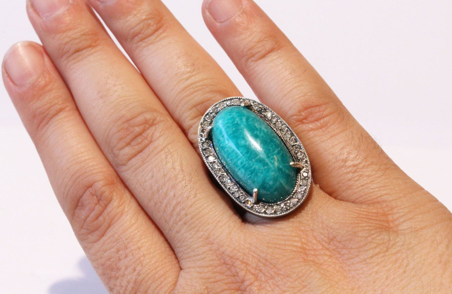 Natural Amazonite Ring #1405