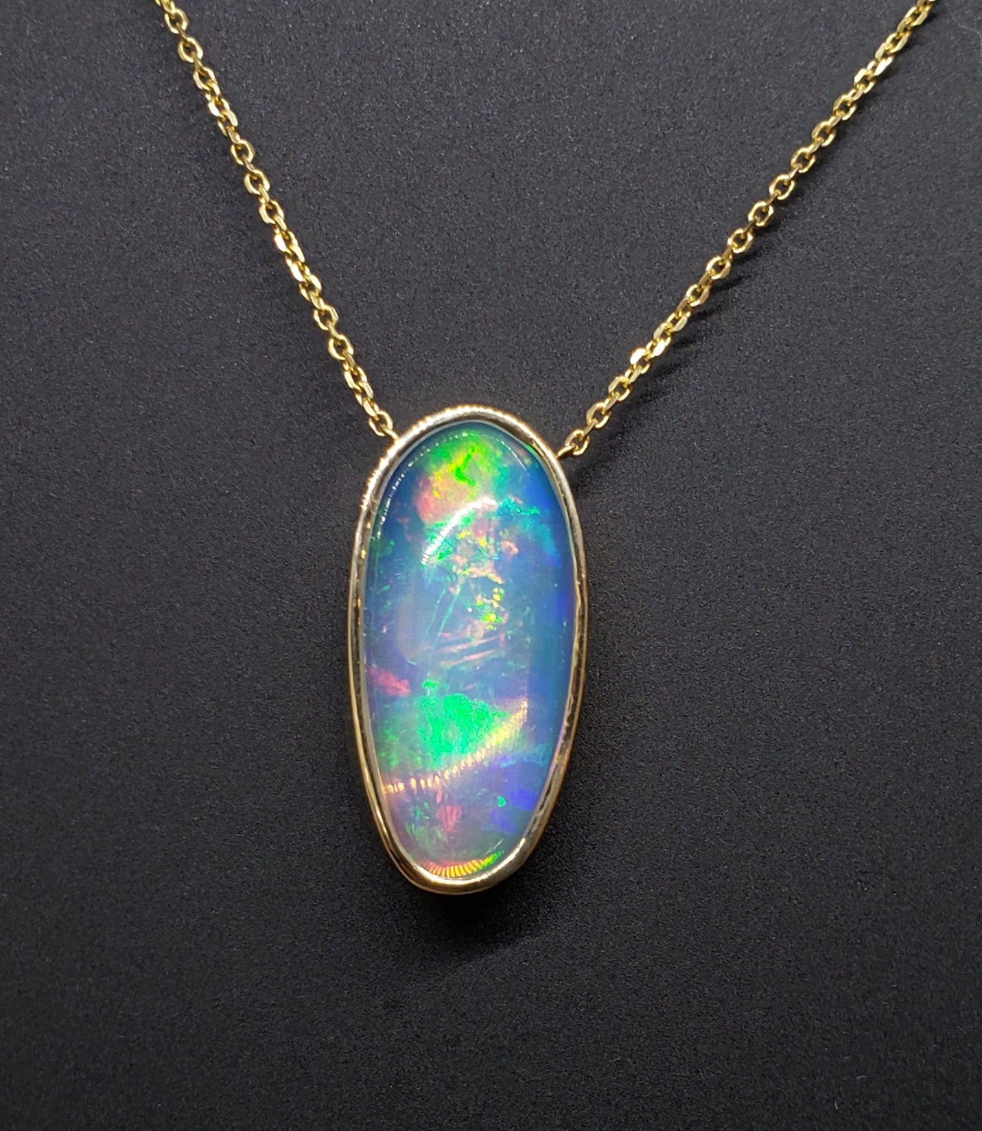 14k store natural opal pendant