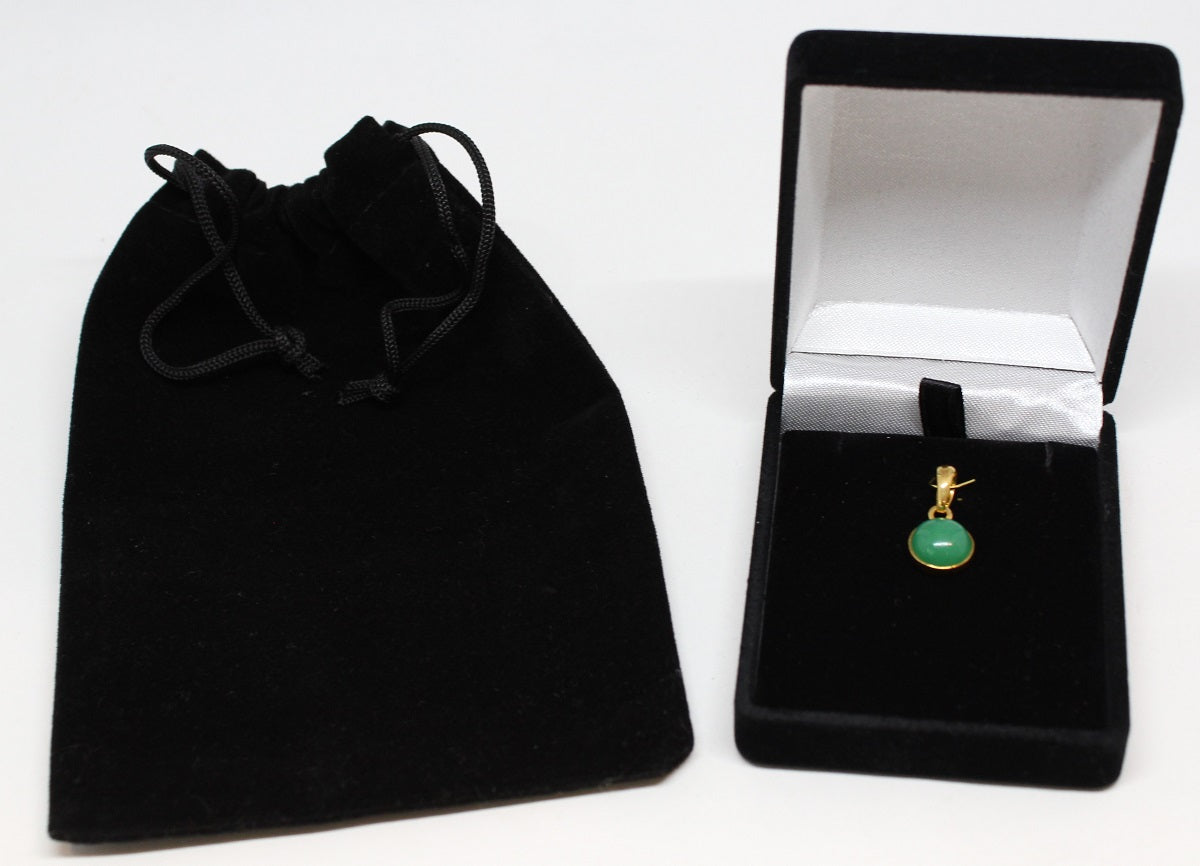 Green Chrysoprase Pendant- 24k Gold Plated - Joy#190