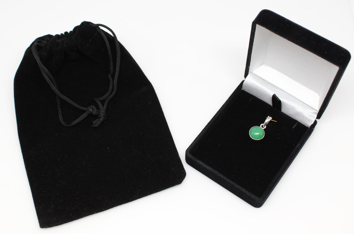 Chrysoprase 10mm Pendant- Sterling Silver - Joy#203