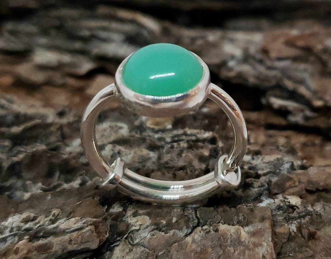 Chrysoprase Silver Ring